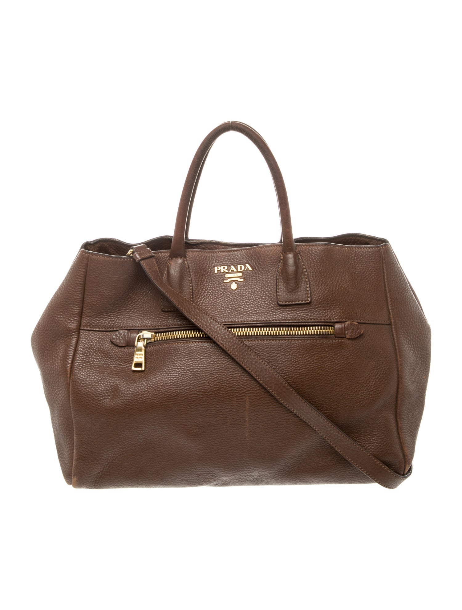 Prada Enameled Metal Triangle Top Handle Bag