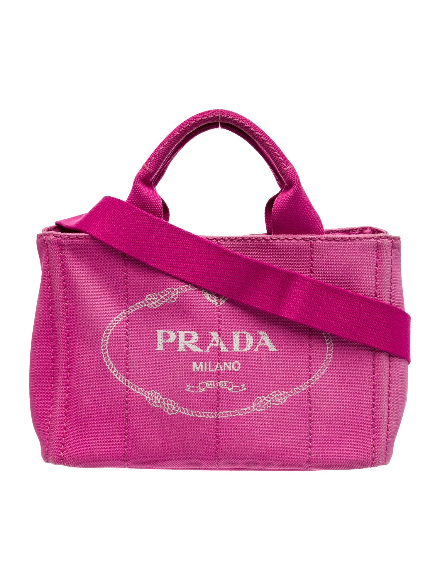 Prada Enameled Metal Triangle Top Handle Bag