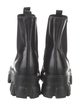 Prada Enameled Metal Triangle Leather Chelsea Boots