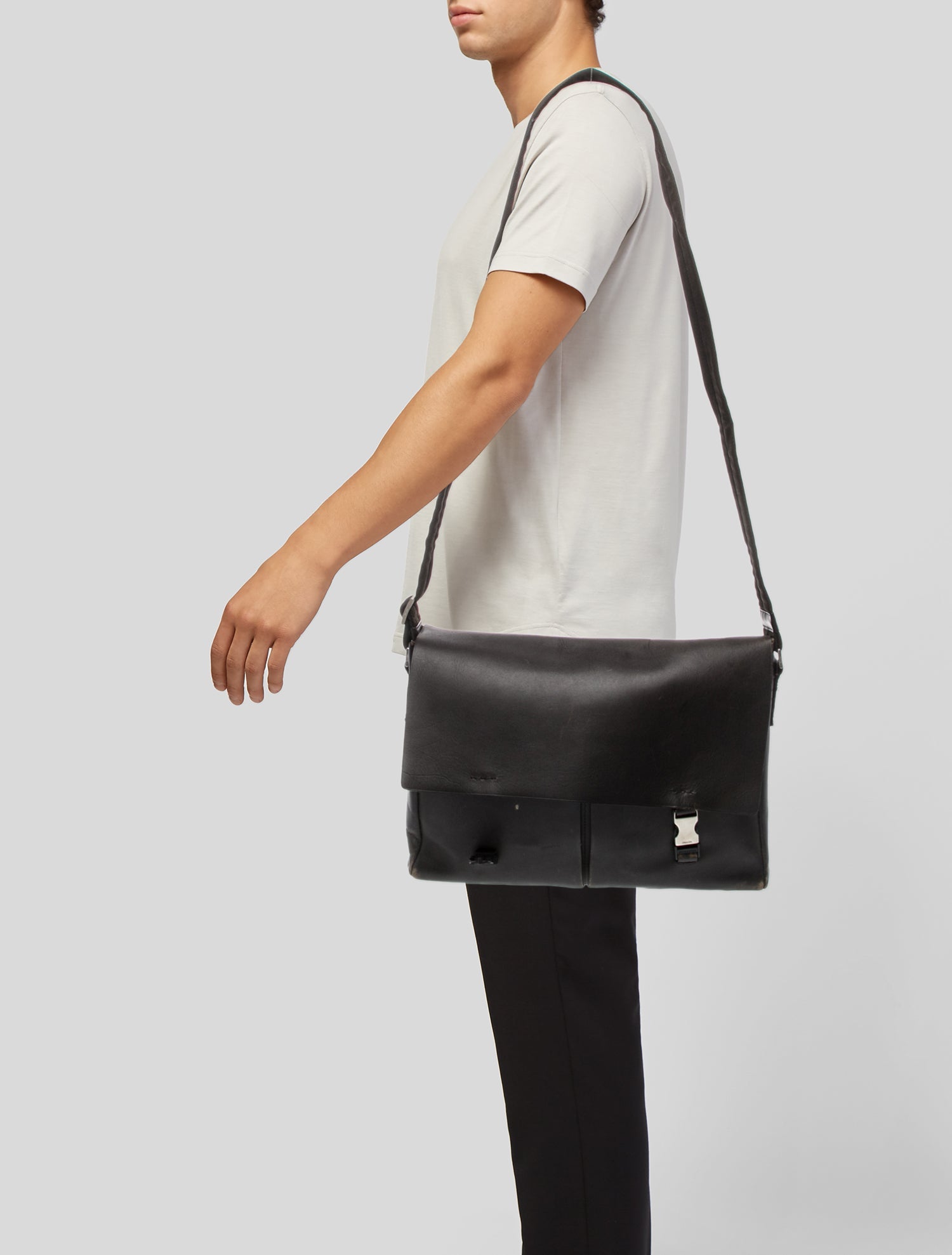 Prada Leather Messenger Bag Vintage