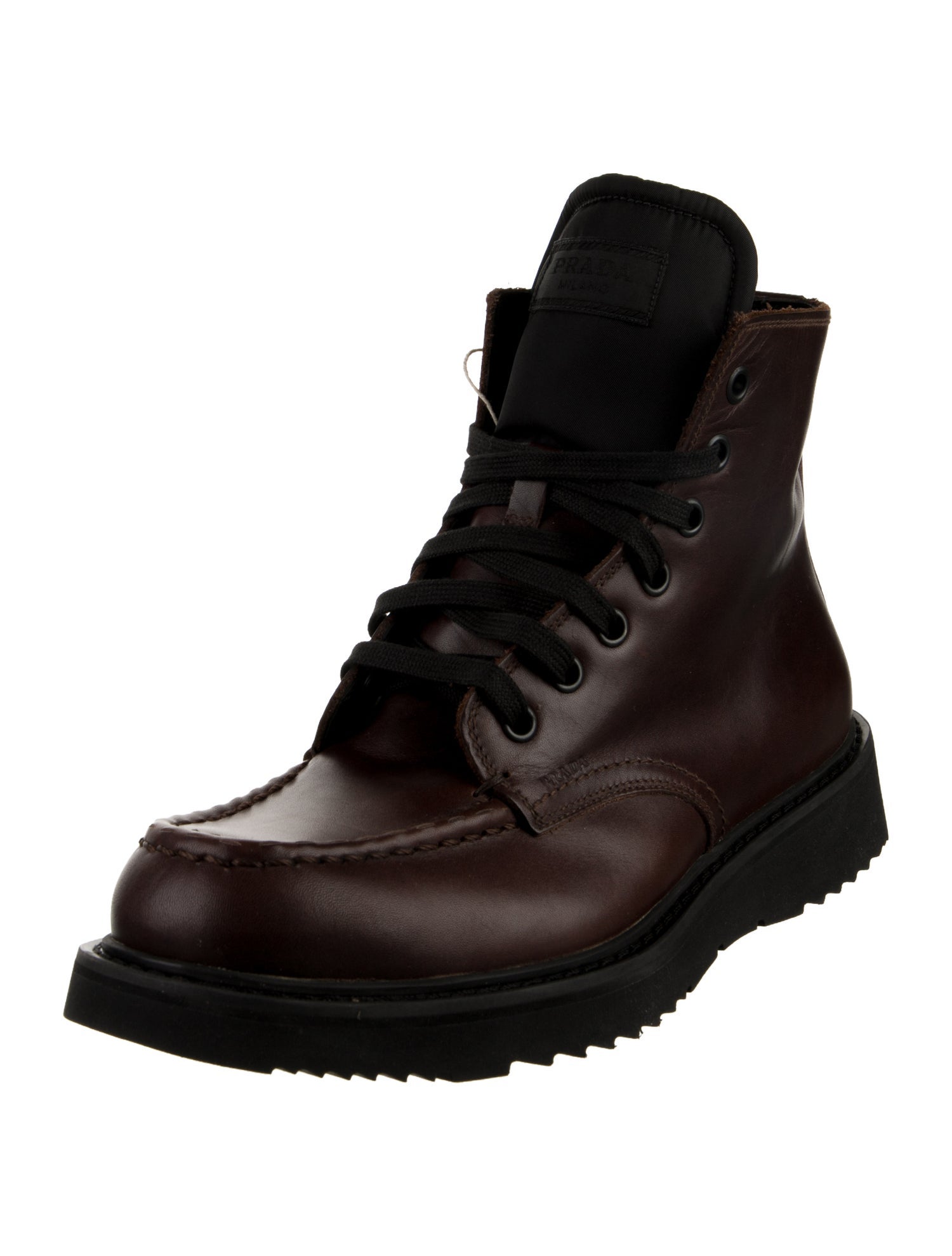 Prada Leather Lace-Up Boots
