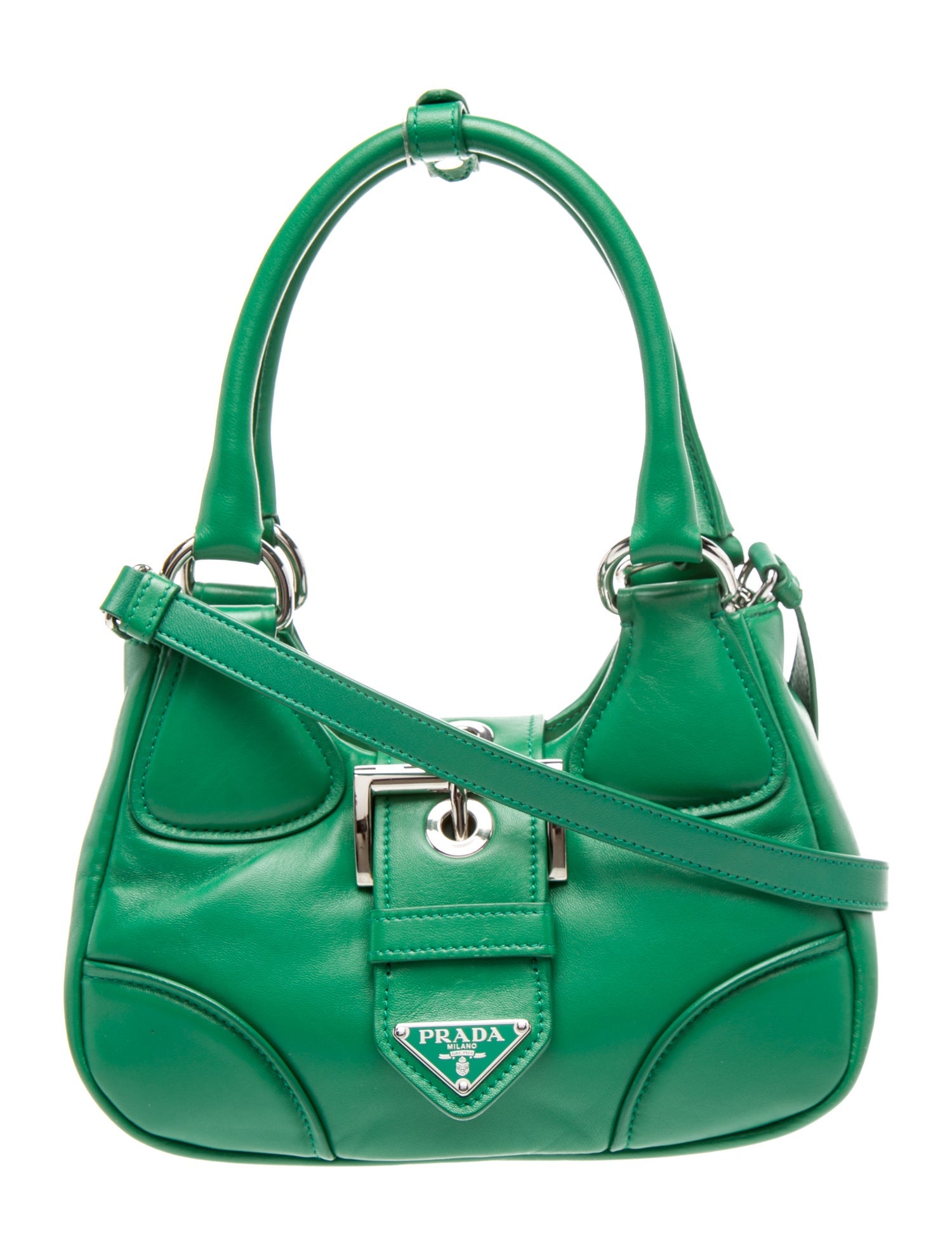 Prada Enameled Metal Triangle Moon