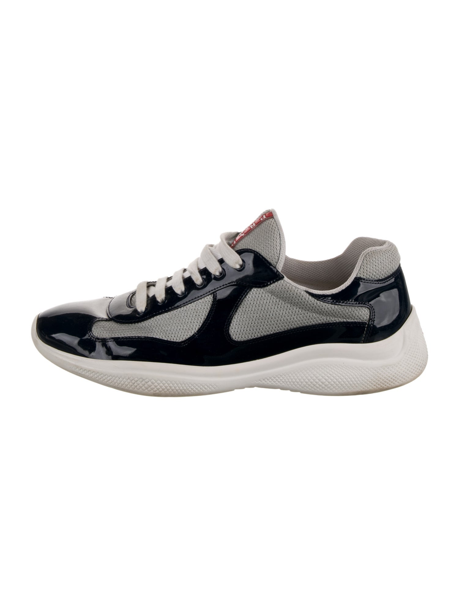 Prada Leather Colorblock Pattern Sneakers