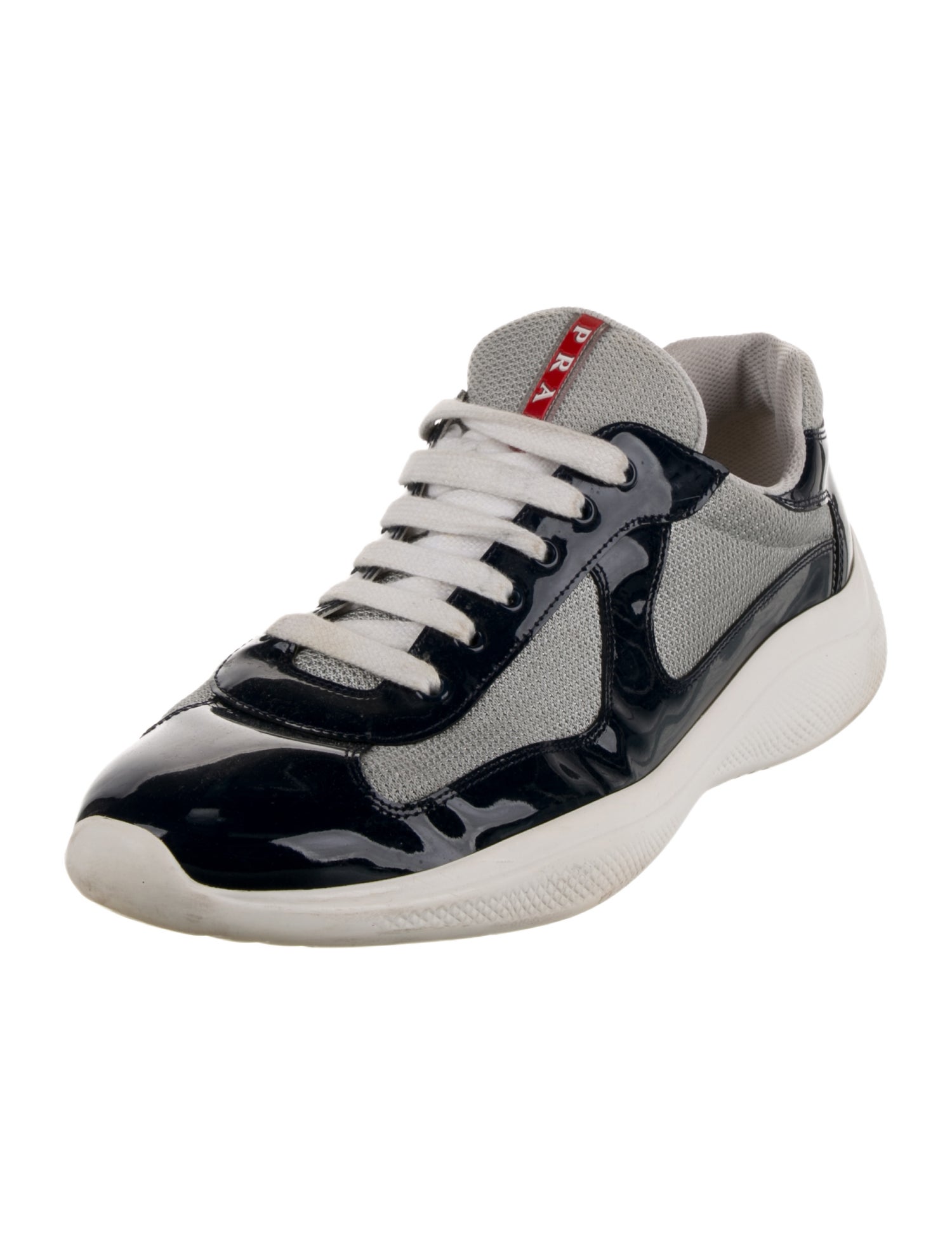 Prada Leather Colorblock Pattern Sneakers