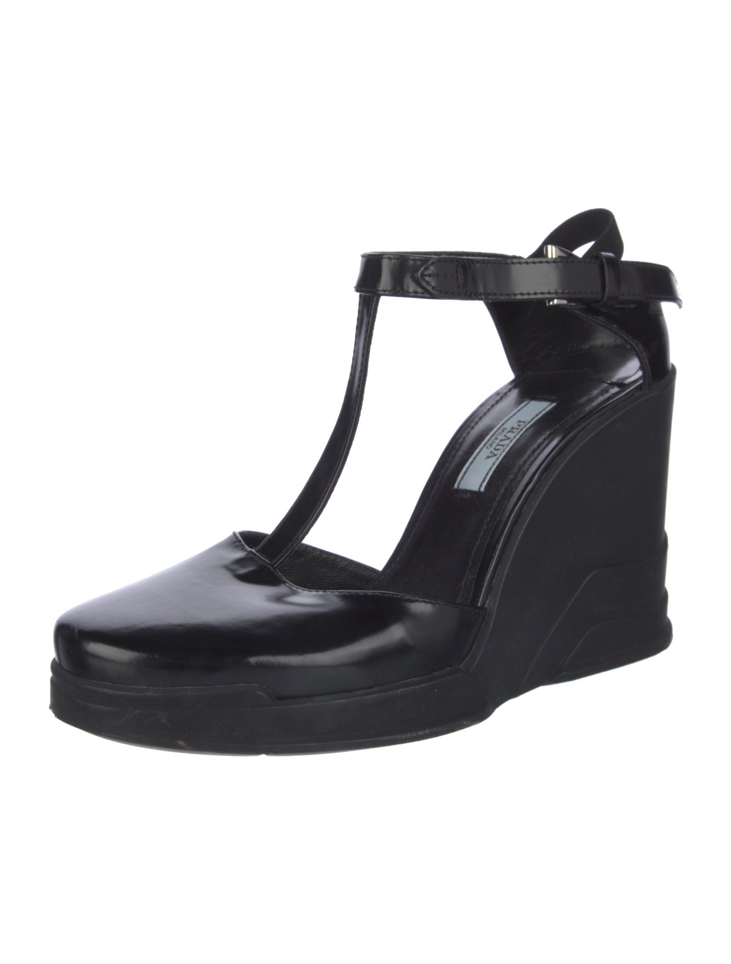 Prada Leather T-Strap Pumps