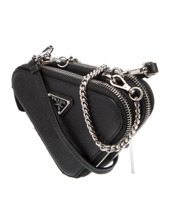Prada Enameled Metal Triangle Shoulder Bag
