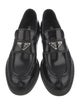 Prada Enameled Metal Triangle Leather Oxfords