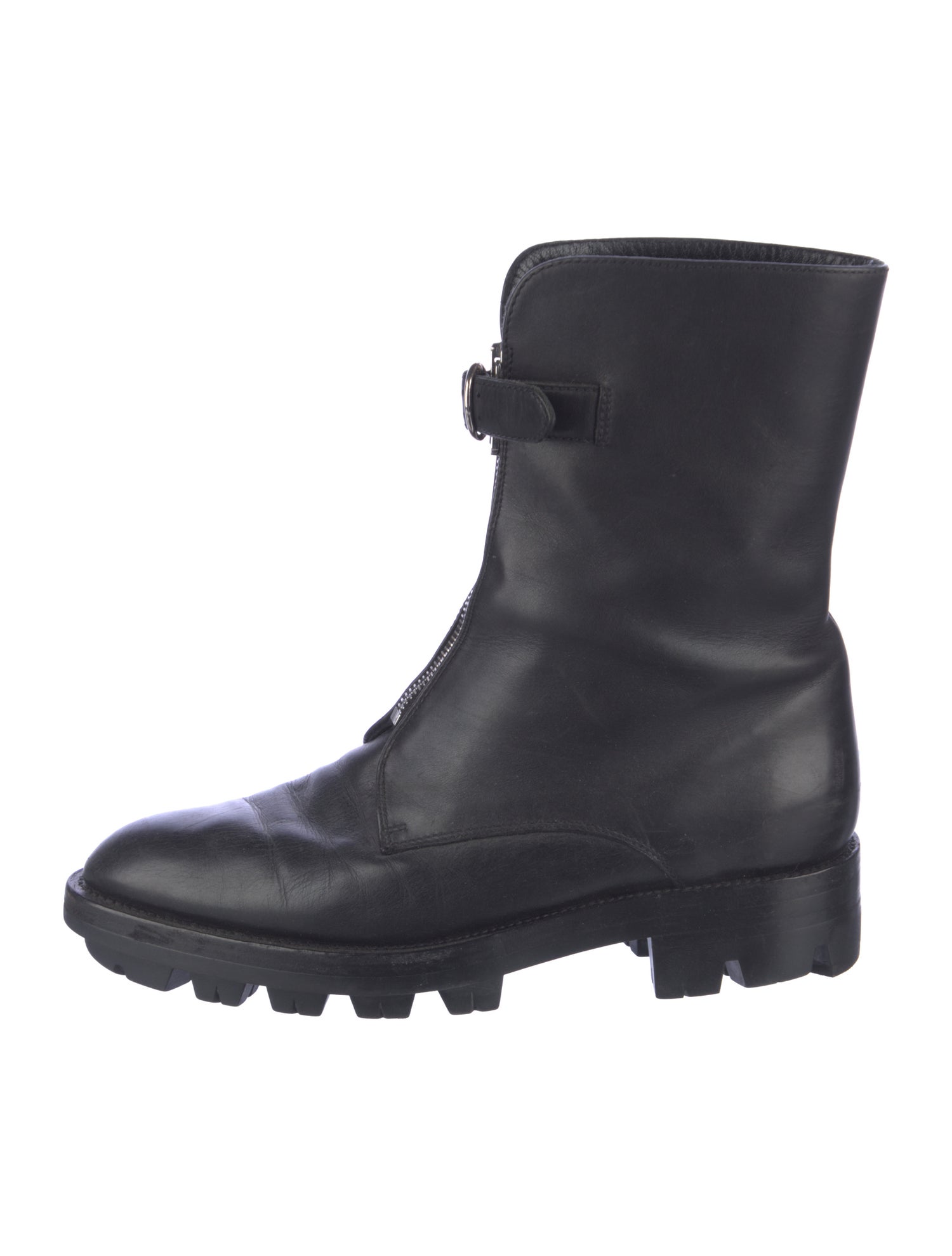 Prada Leather Combat Boots