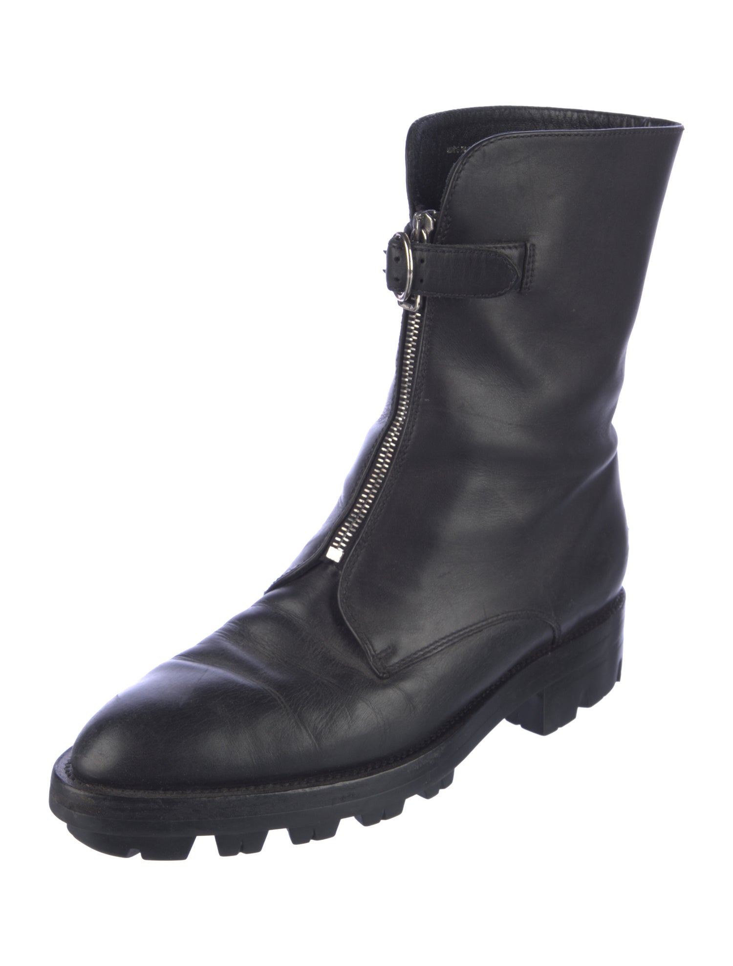 Prada Leather Combat Boots
