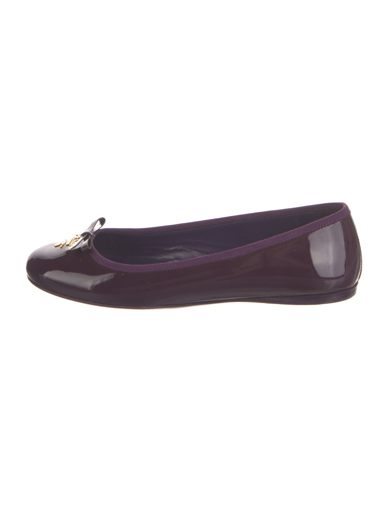Prada Patent Leather Bow Accents Mules