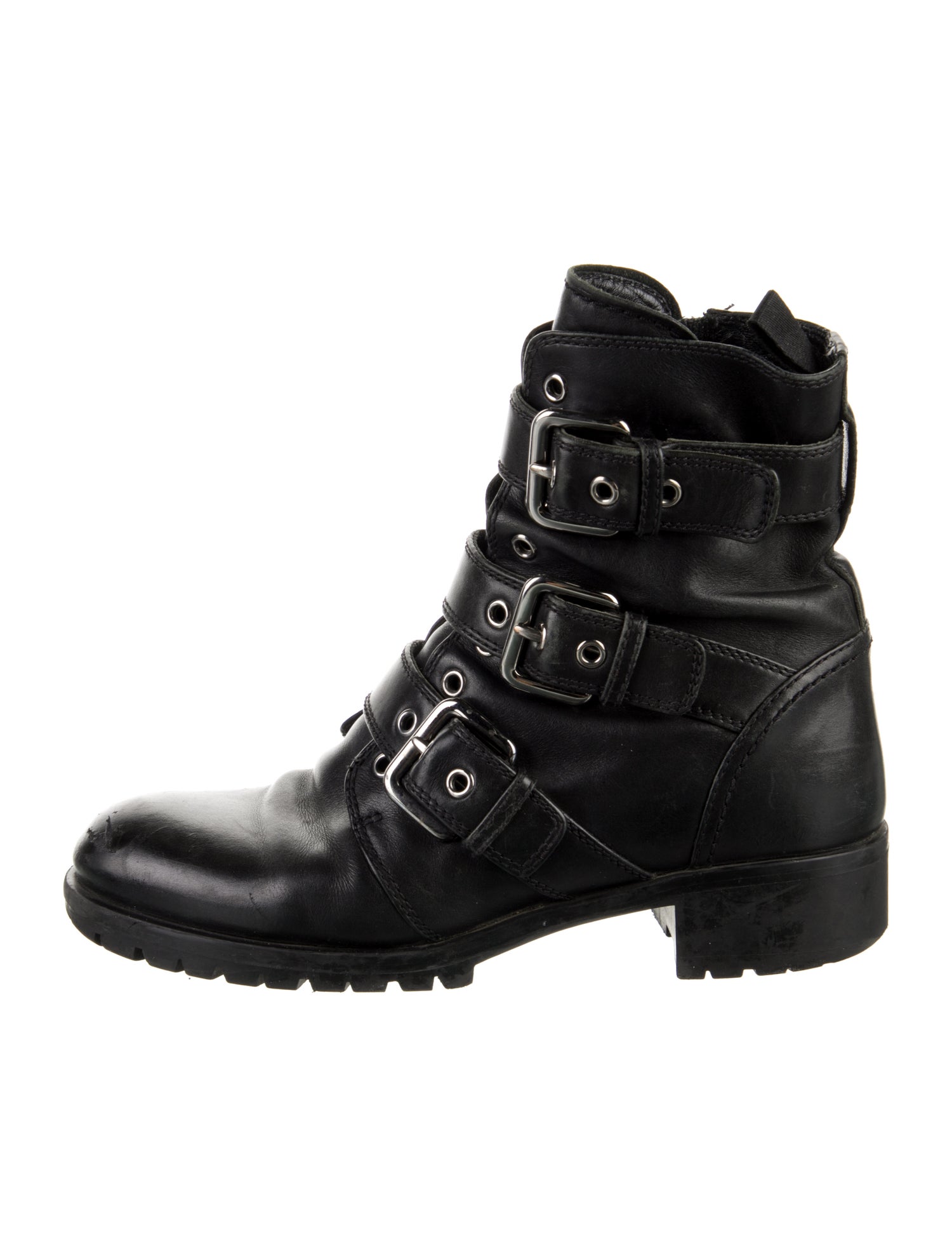 Prada Leather Combat Boots