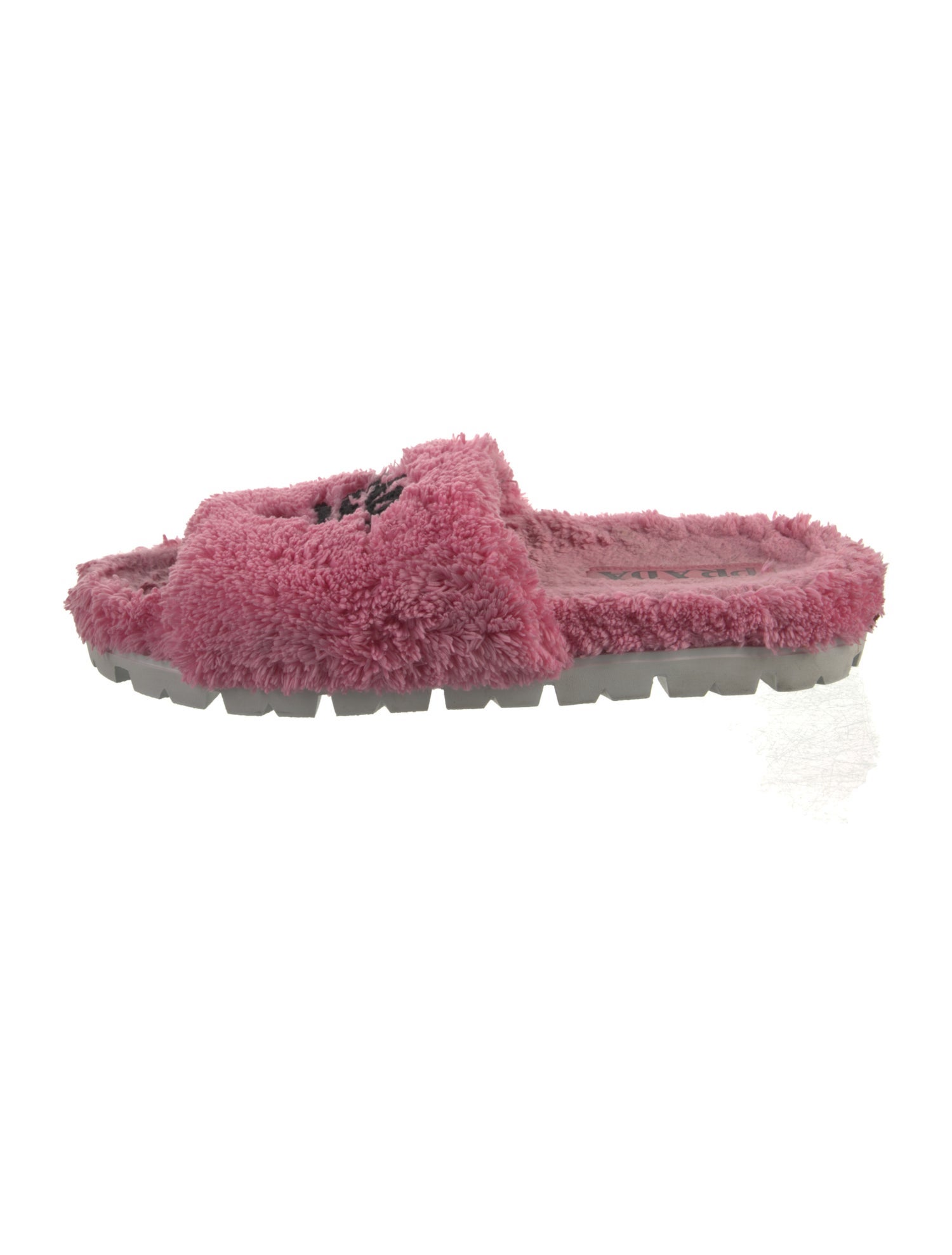 Prada Terry Cloth Graphic Print Slides