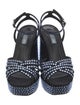Prada Satin Crystal Embellishments Sandals