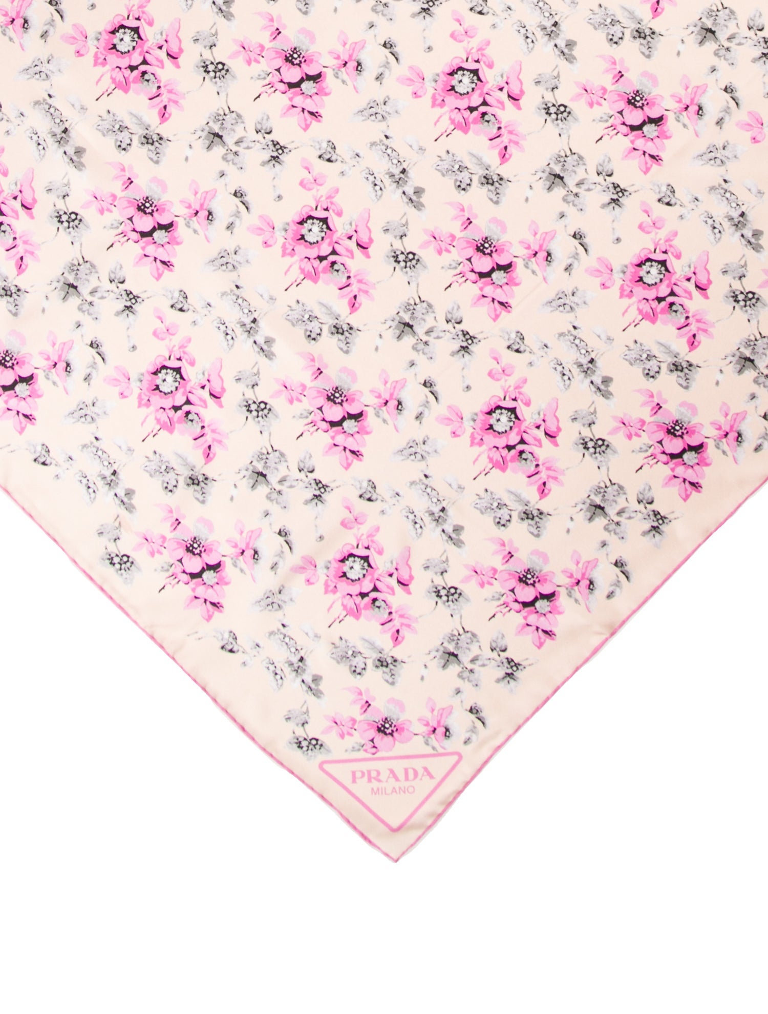 Prada Silk Floral Print Scarf w/ Tags