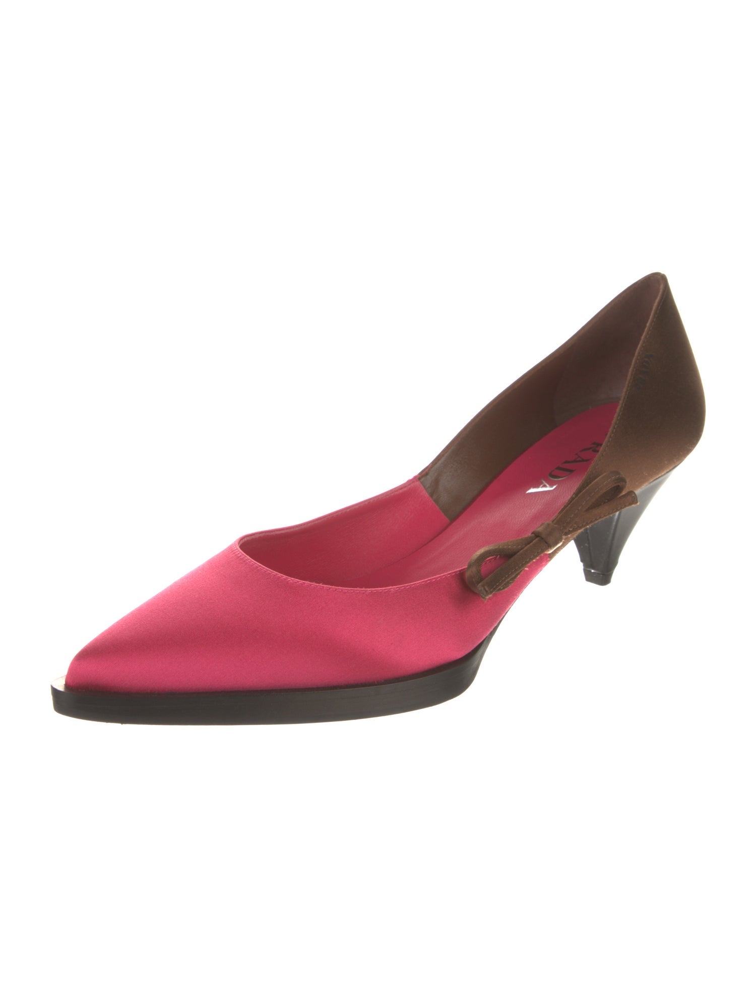 Prada Satin Bow Accents D'Orsay Pumps