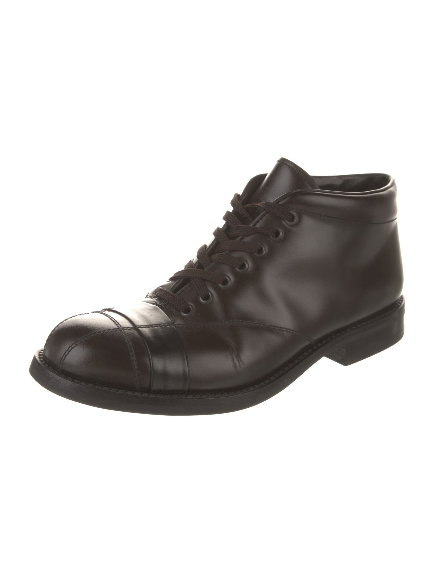 Prada Leather Lace-Up Boots