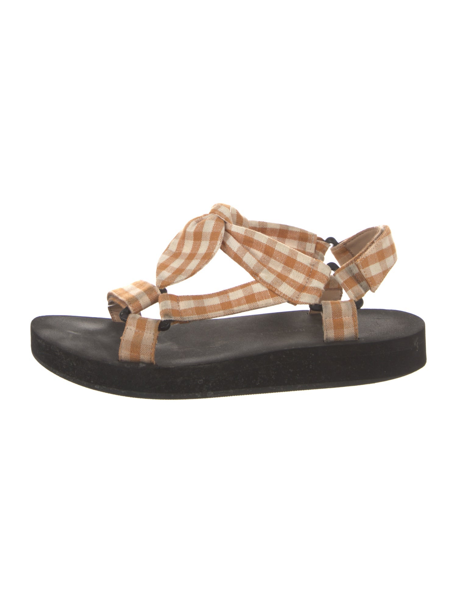 Prada Plaid Print Slingback Sandals