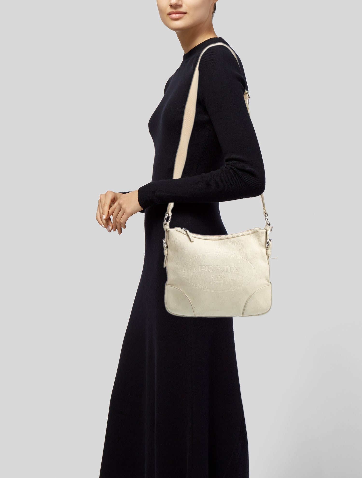 Prada Enameled Metal Triangle Phenix