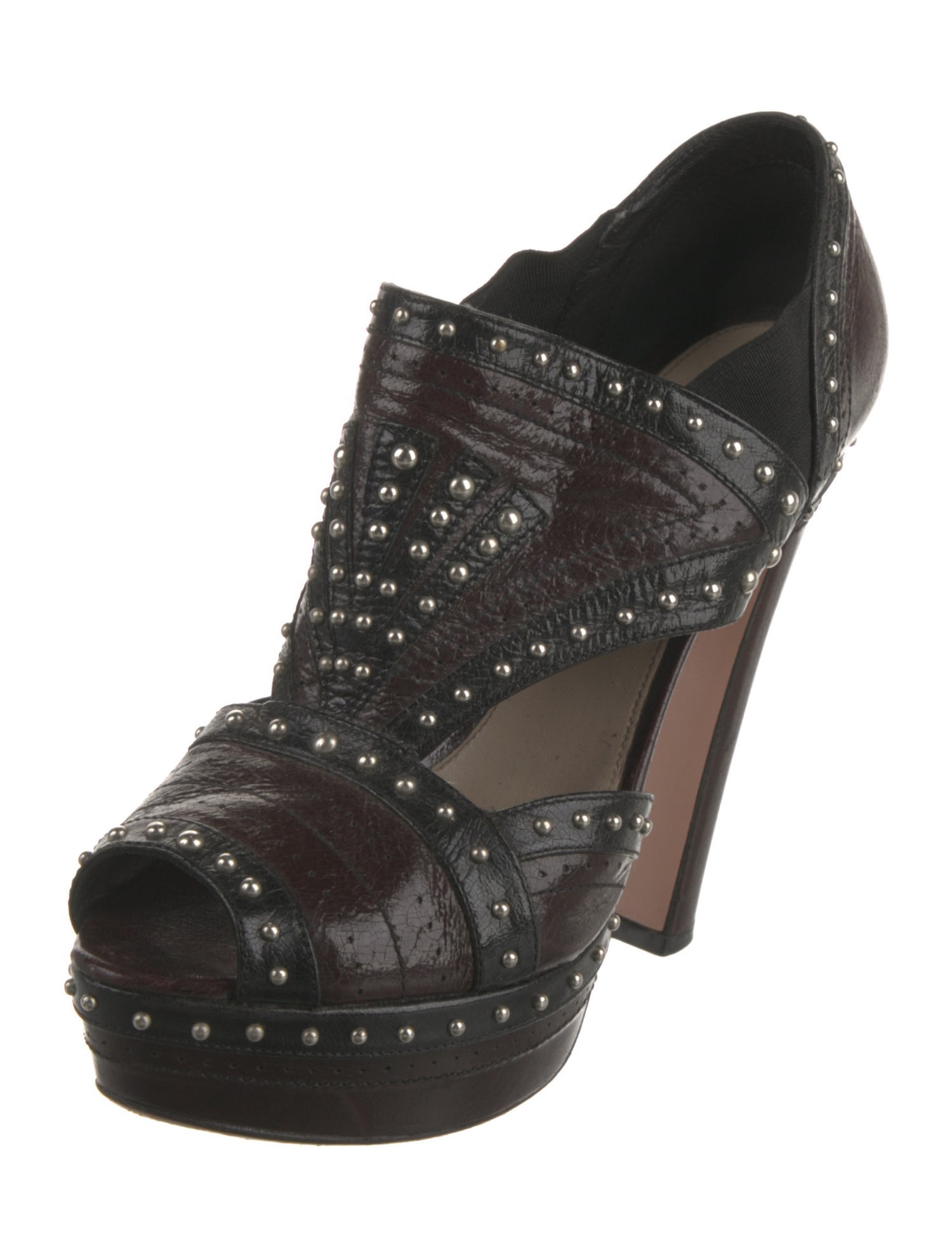 Prada Leather Studded Accents Pumps