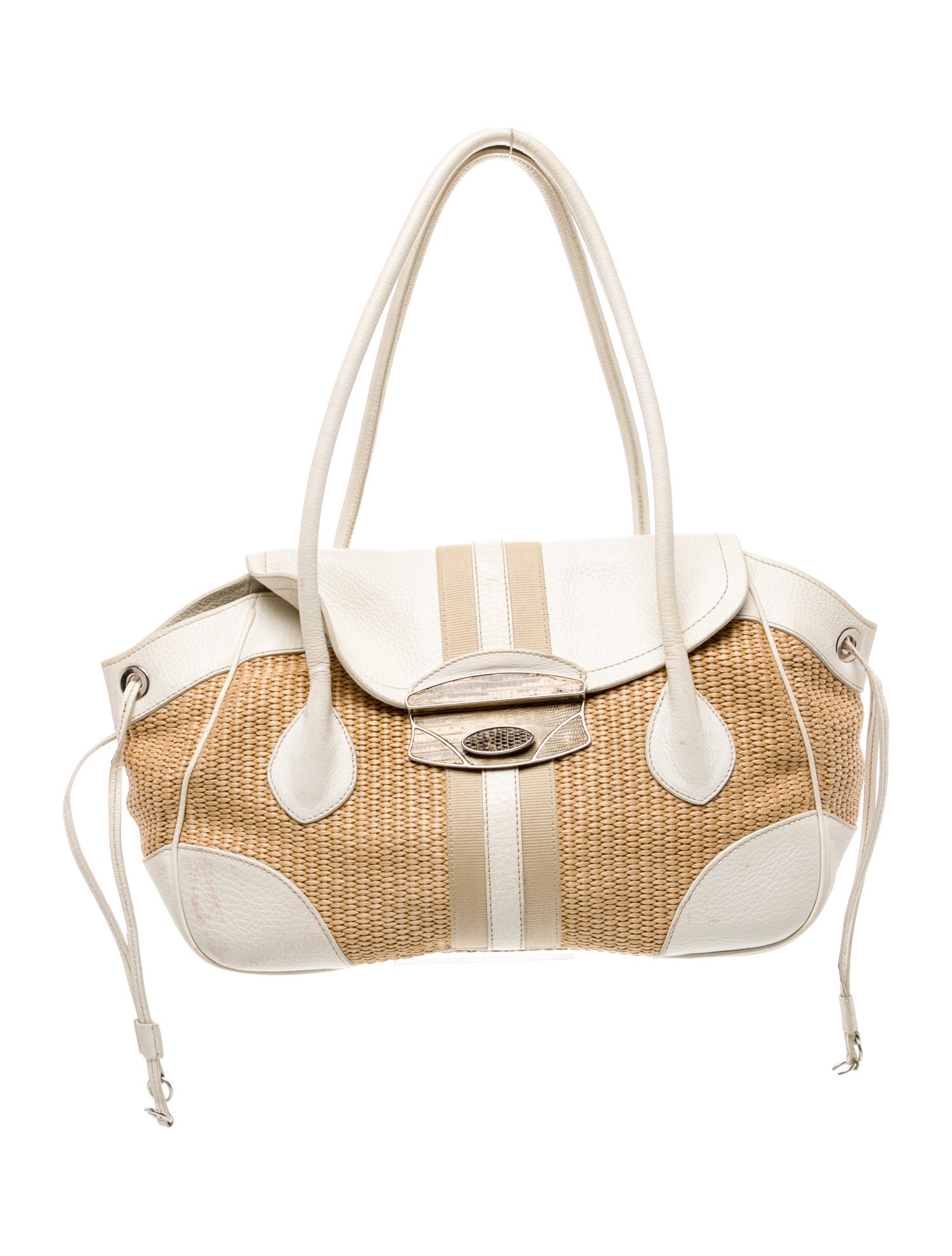 Prada Enameled Metal Triangle Paglia