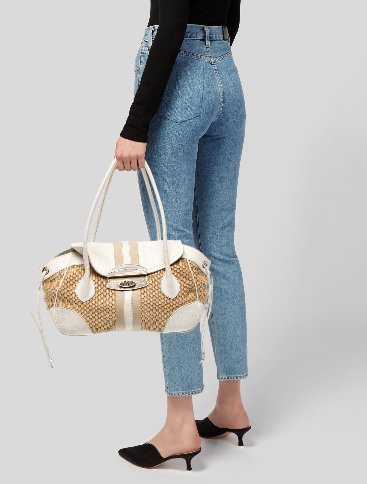 Prada Enameled Metal Triangle Paglia