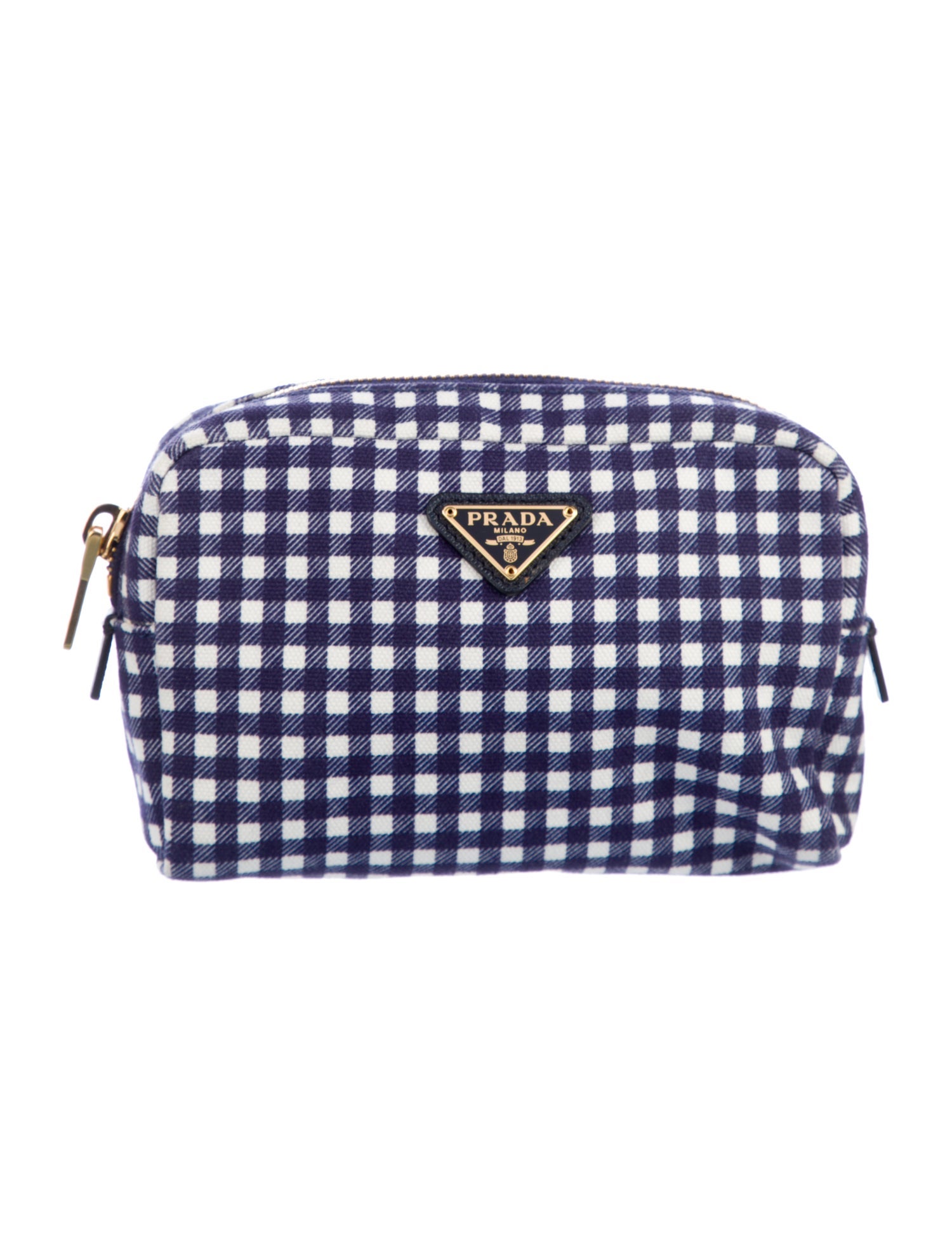 Prada Canapa St Vichy Gingham Cosmetic Pouch