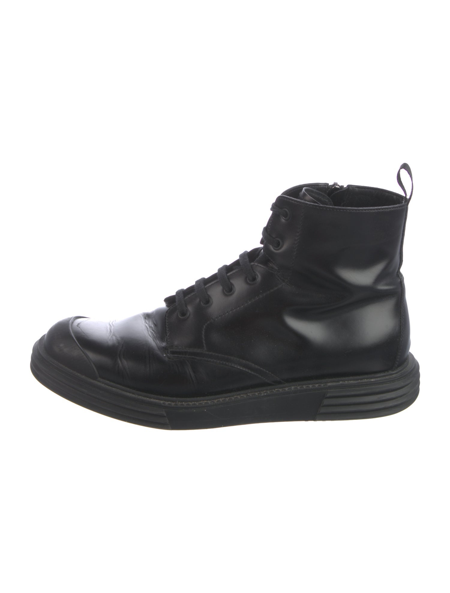 Prada Leather Combat Boots