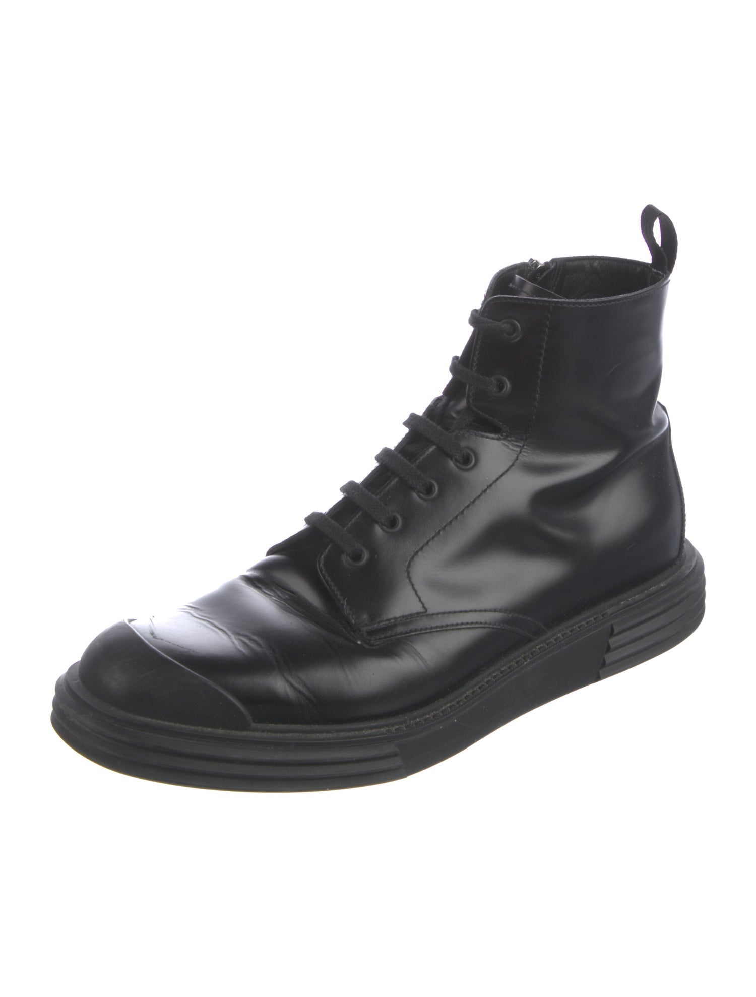 Prada Leather Combat Boots