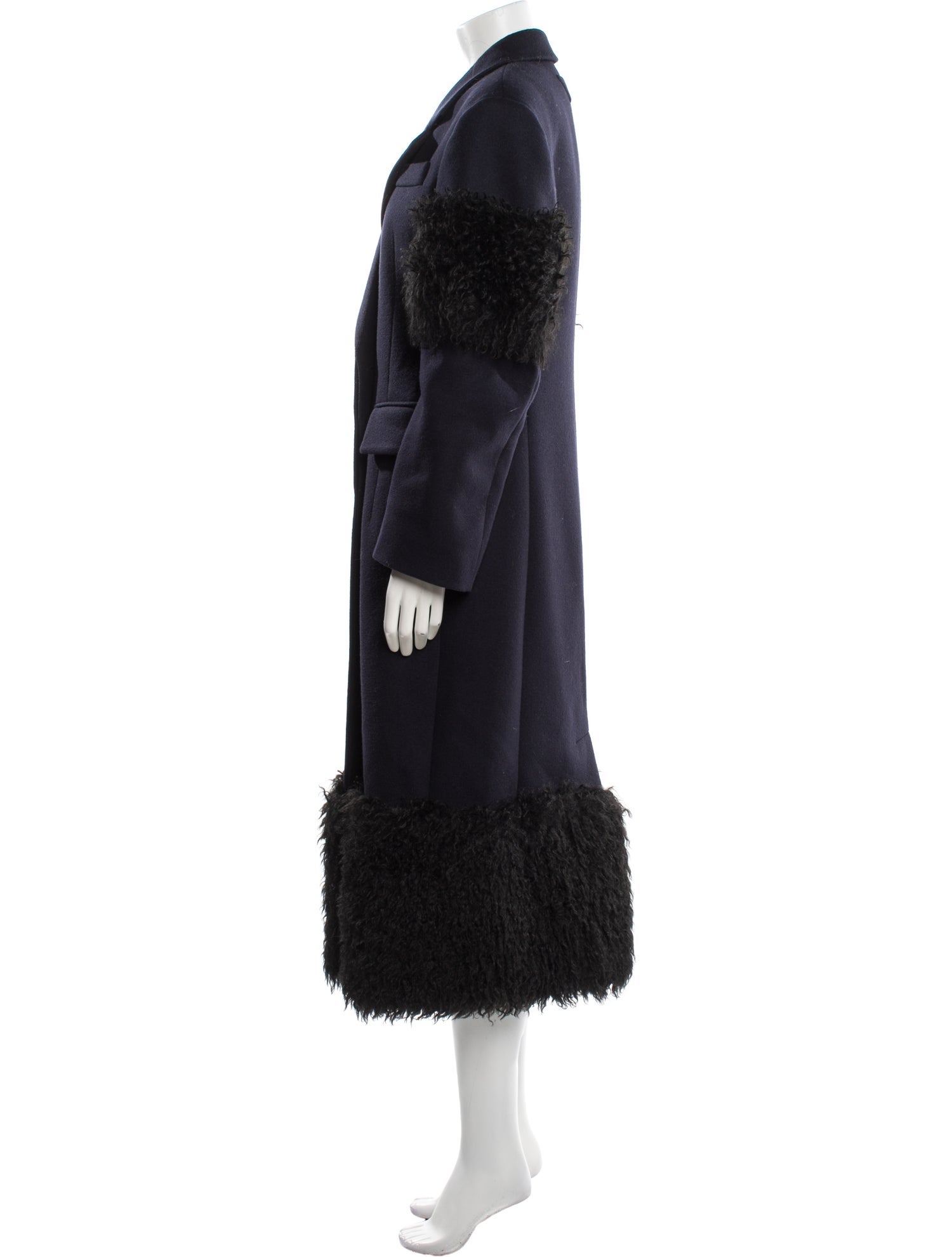 Prada 2022 Virgin Wool Faux Fur Coat