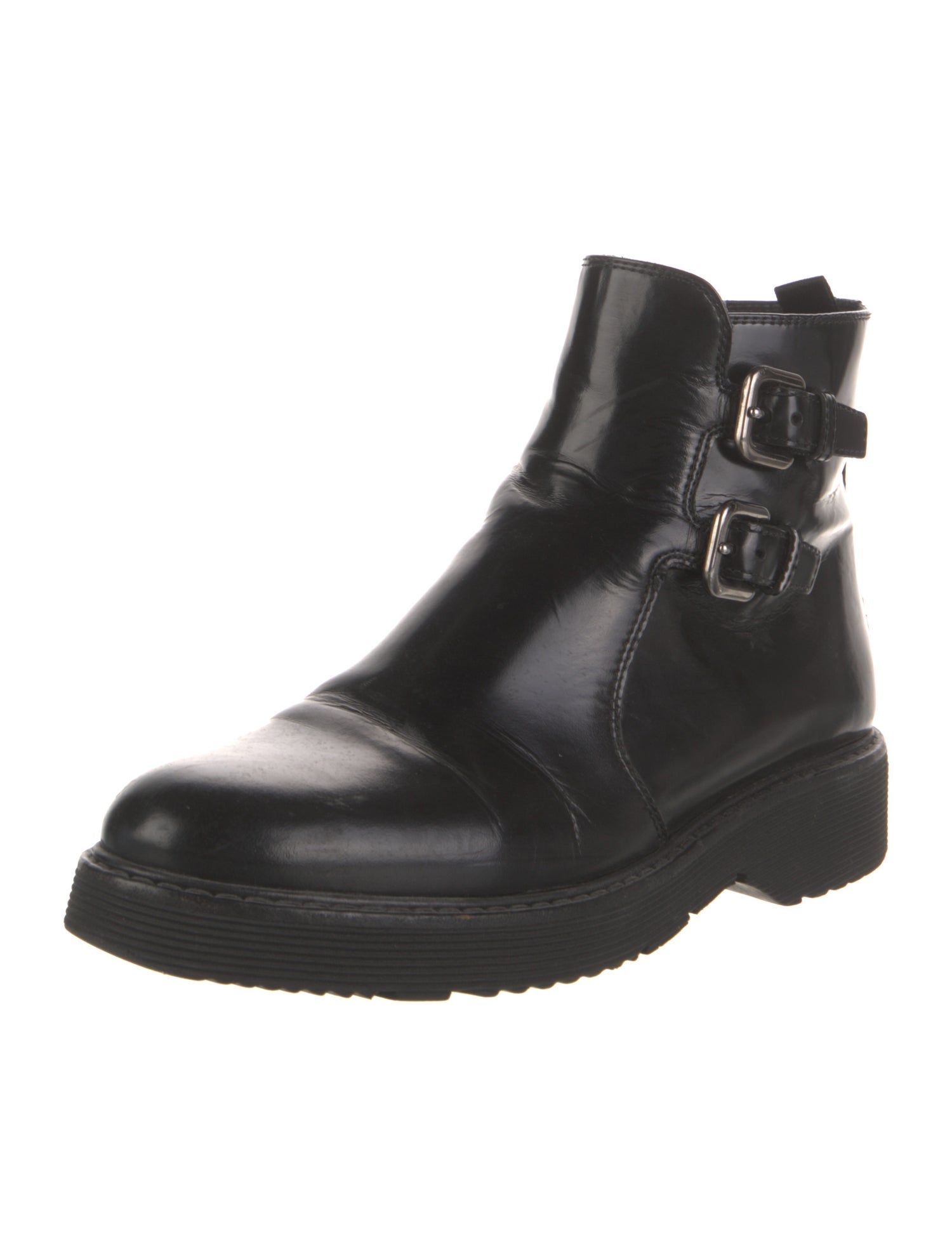 Prada Patent Leather Chelsea Boots