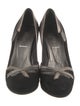 Prada Suede Leather Trim Embellishment Pumps