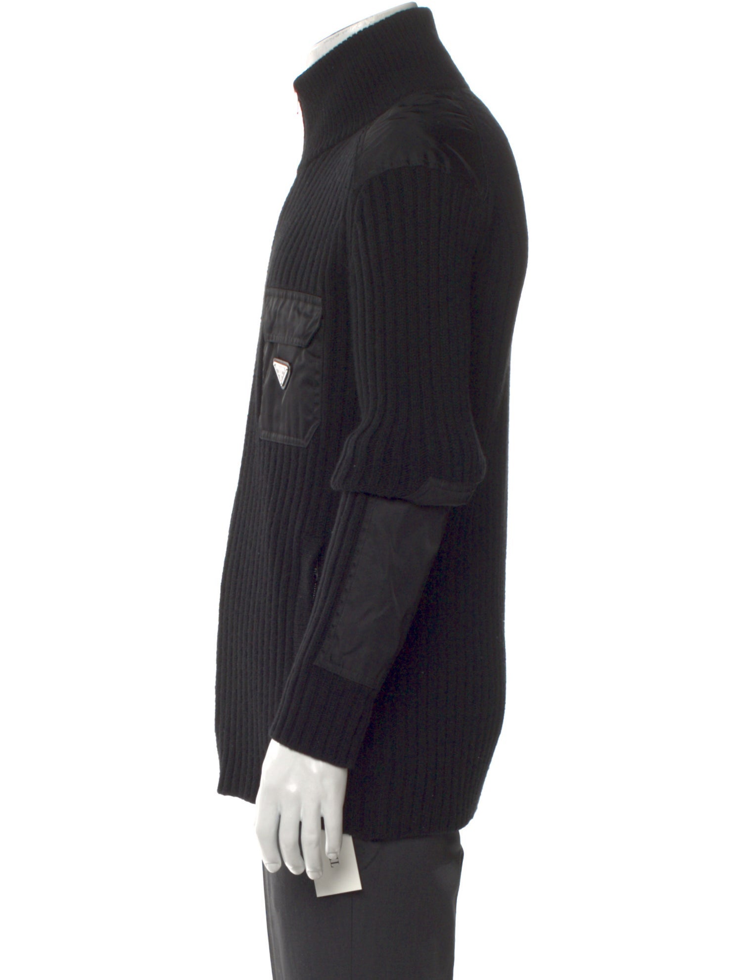 Prada 2024 Enameled Metal Triangle Cardigan