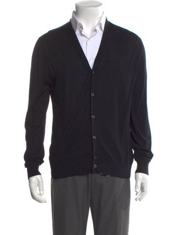 Prada Sweaters Late 2000's - Early 2010's V-Neck Cardigan Us40, It50 | L