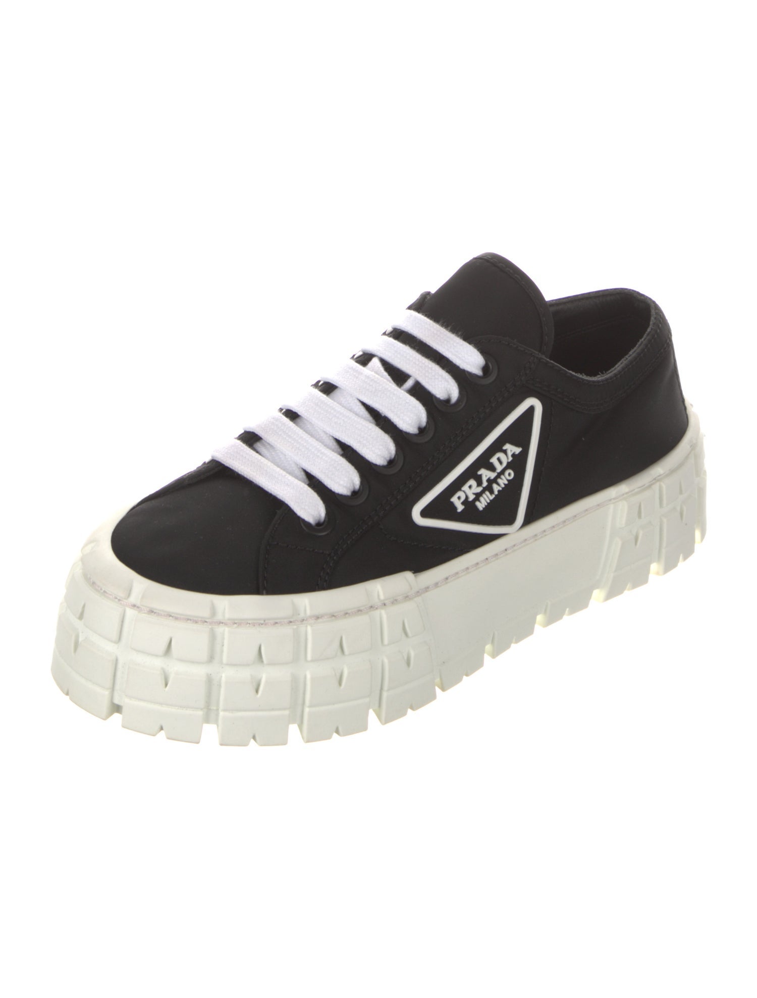 Prada Nylon Graphic Print Sneakers