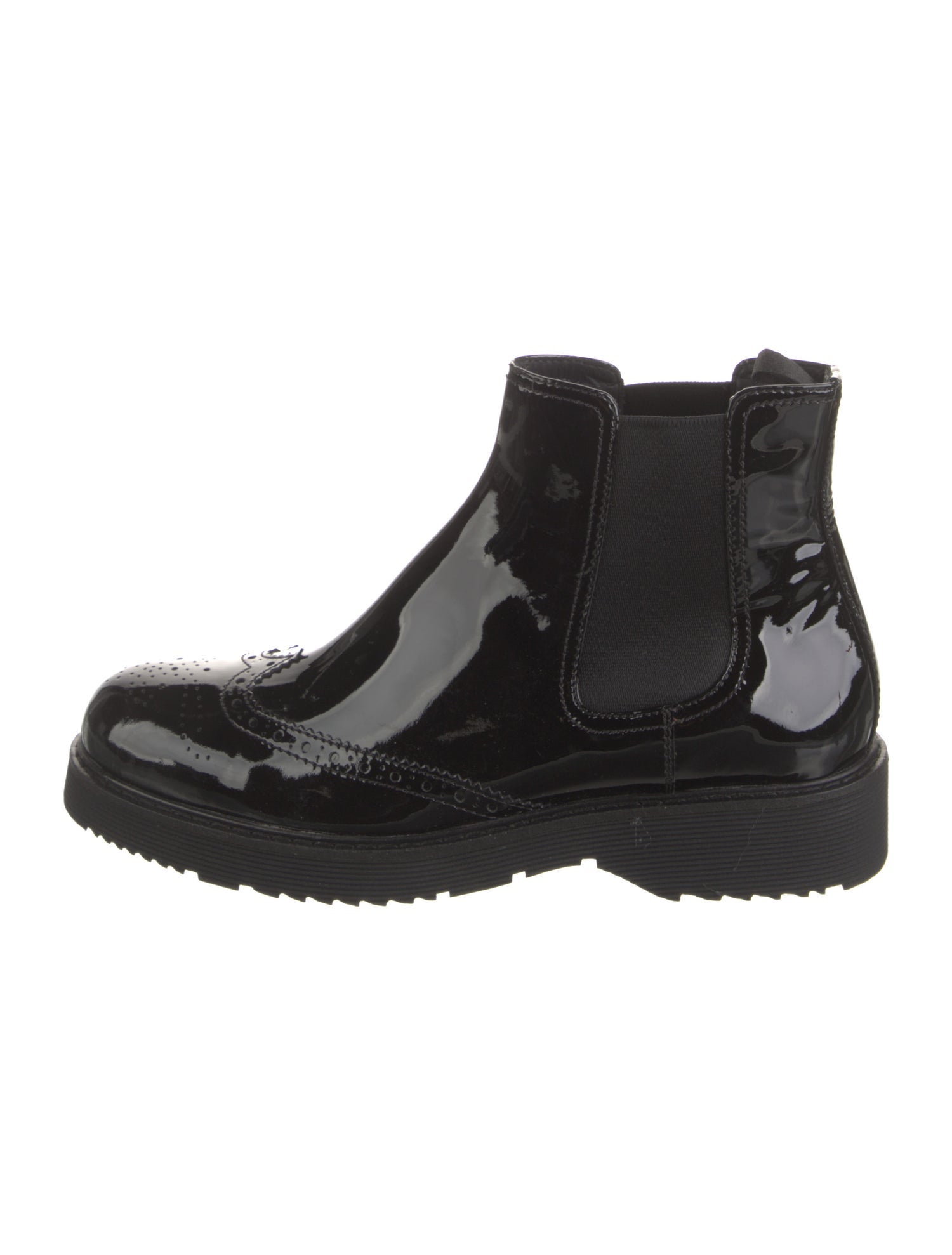 Prada Sport Patent Leather Chelsea Boots