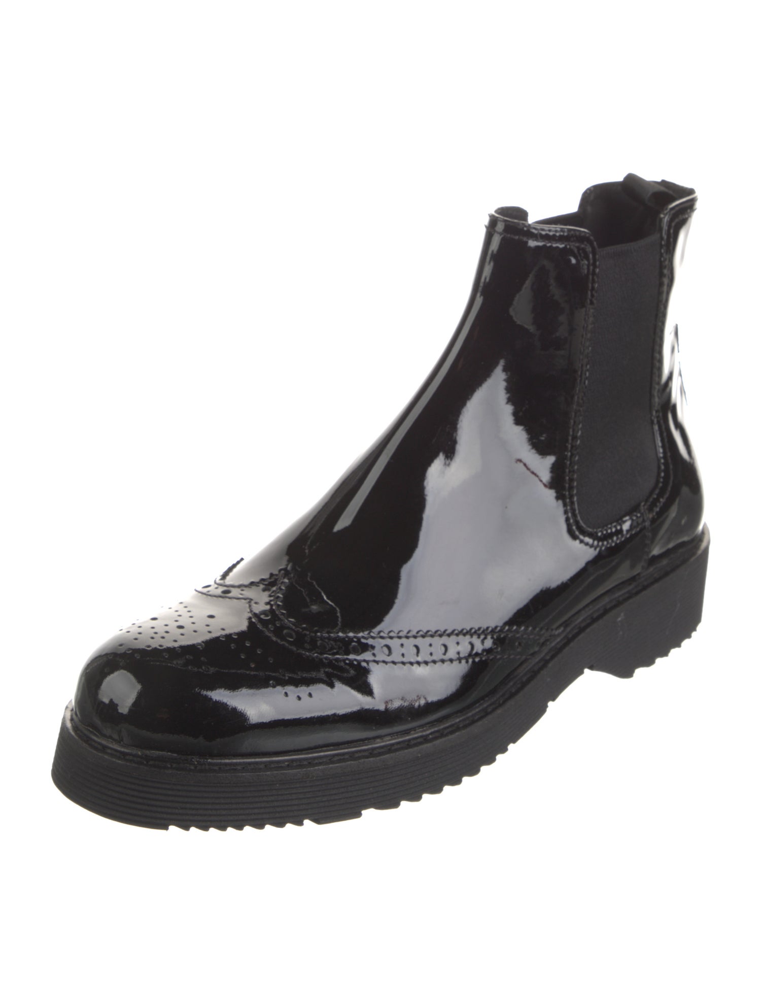 Prada Sport Patent Leather Chelsea Boots