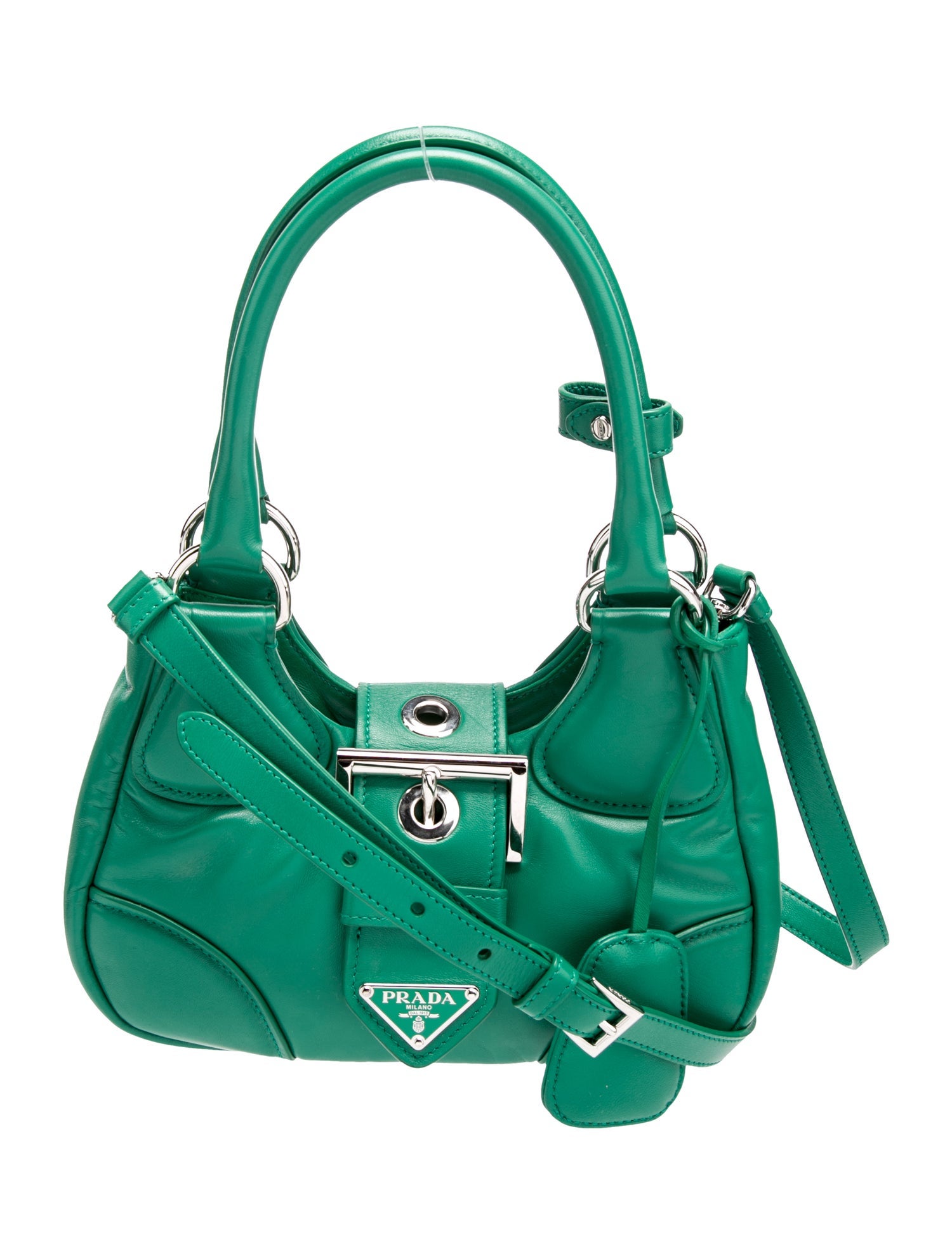 Prada Enameled Metal Triangle Moon