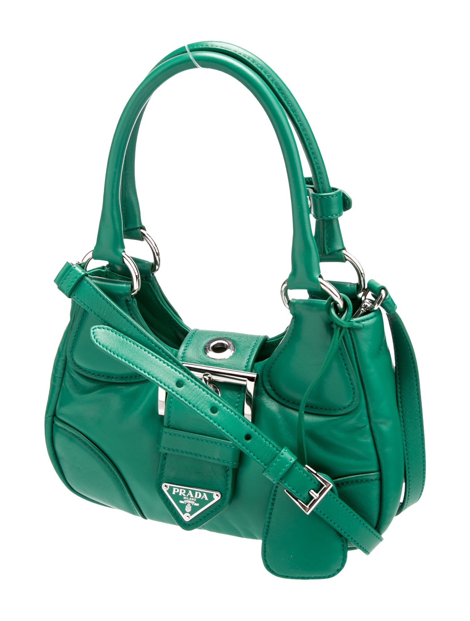 Prada Enameled Metal Triangle Moon