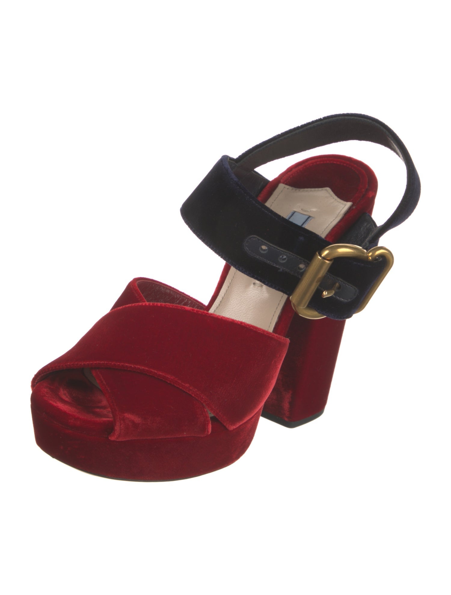 Prada Velvet Colorblock Pattern Mules