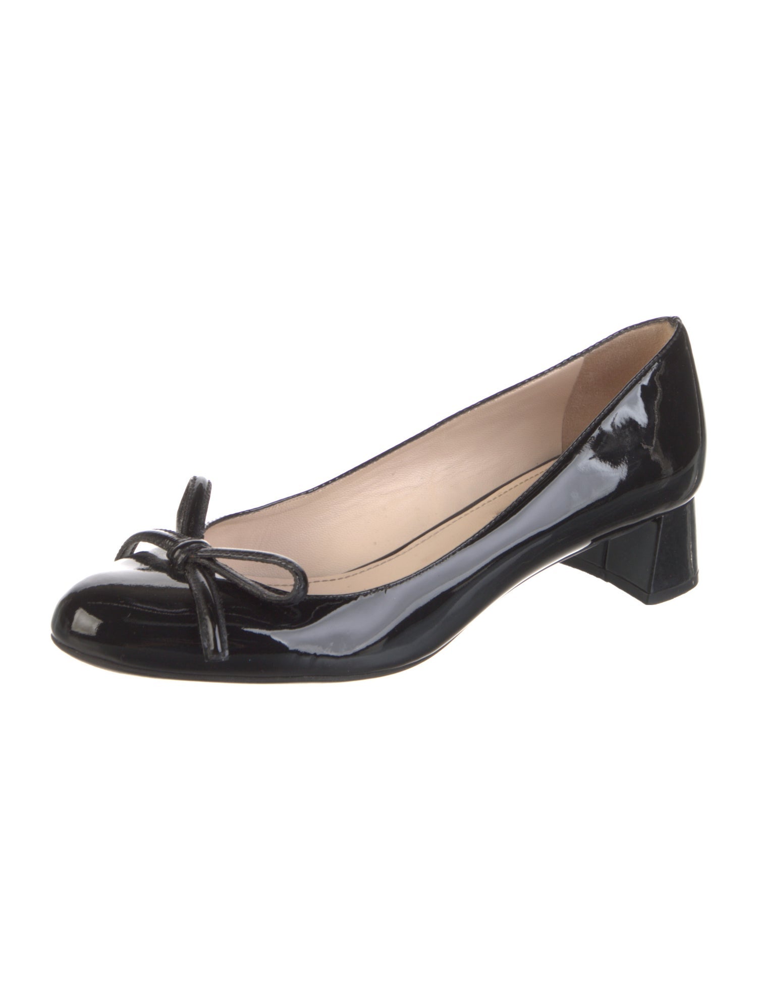 Prada Patent Leather Bow Accents Pumps