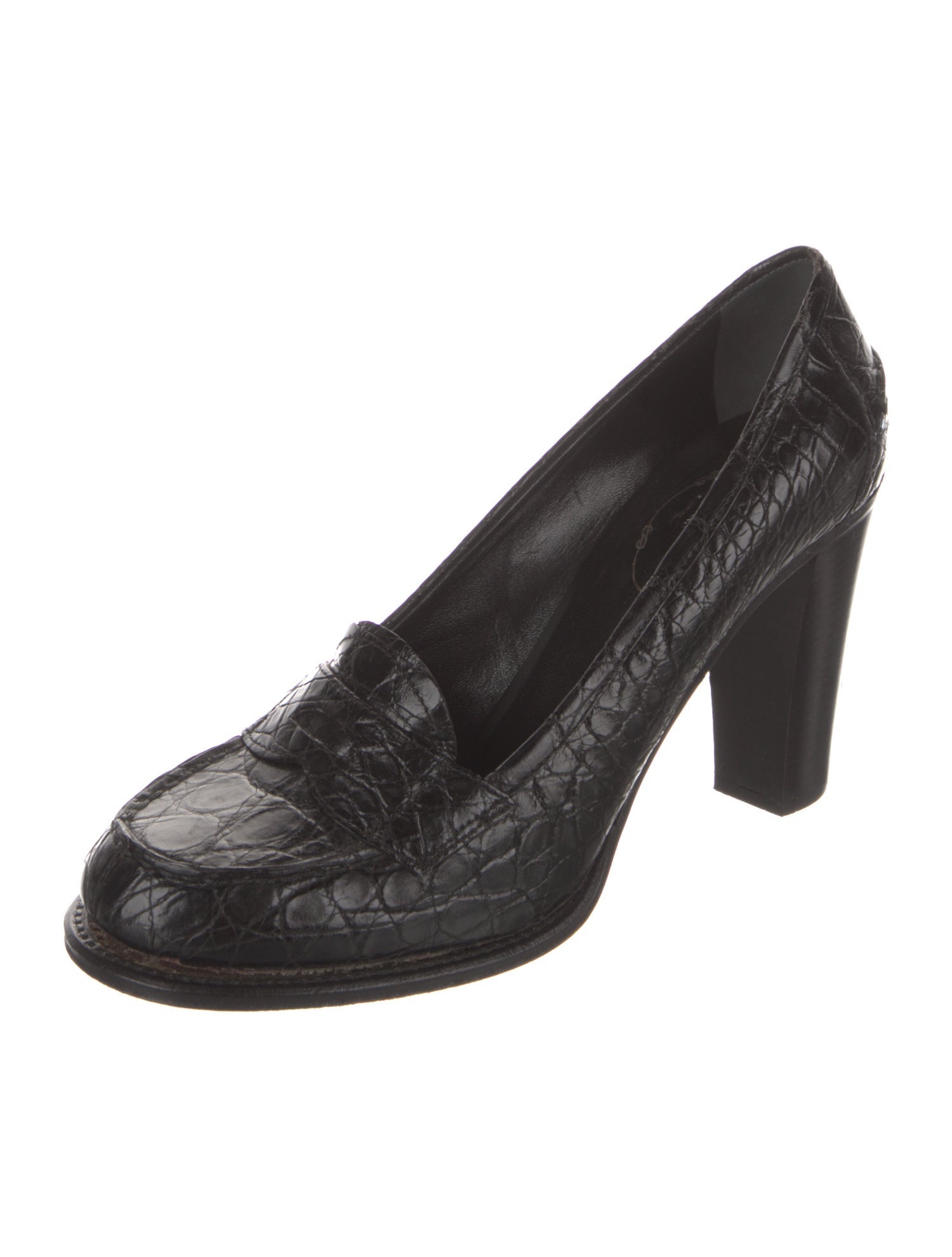 Prada Embossed Leather Pumps