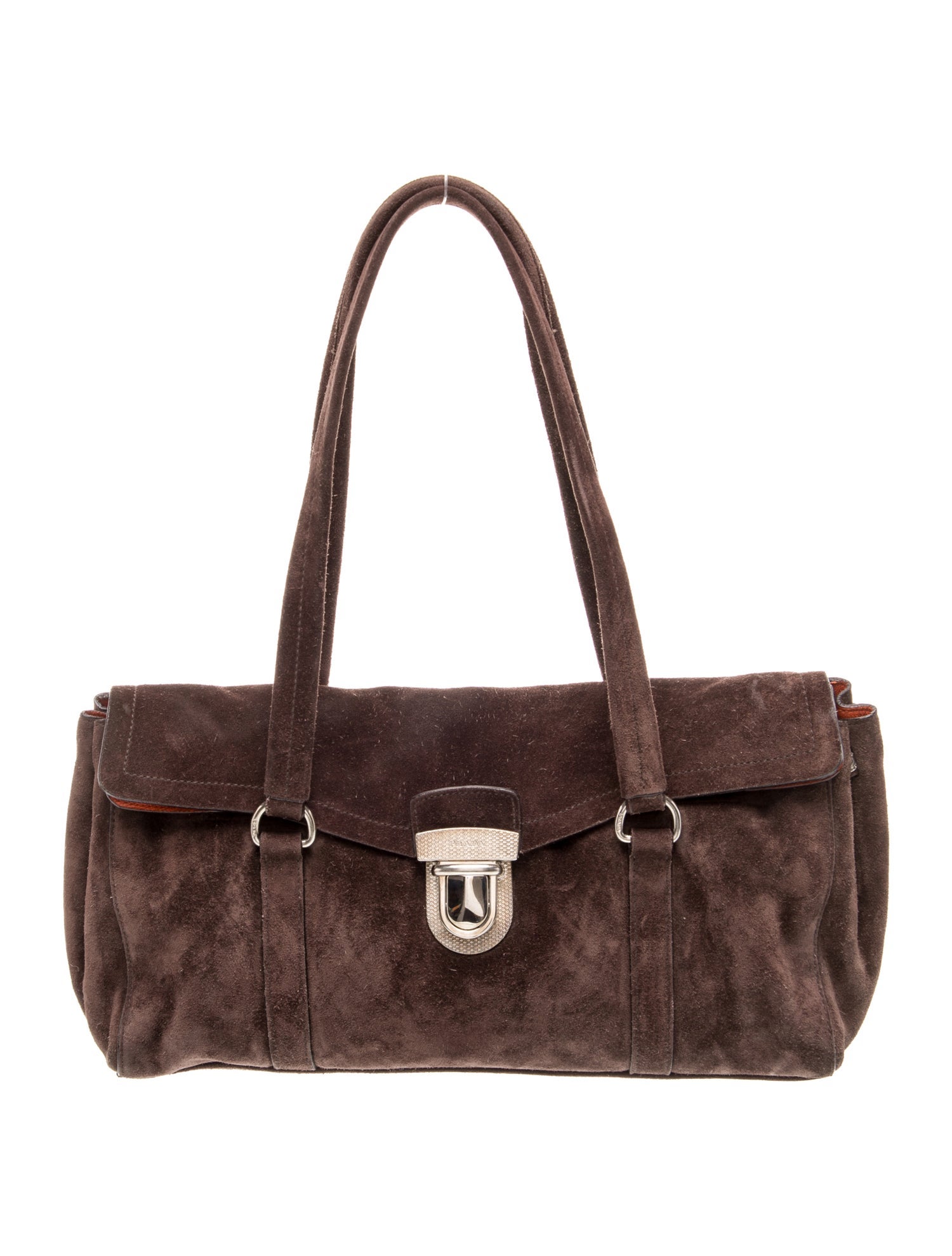 Prada Enameled Metal Triangle Easy