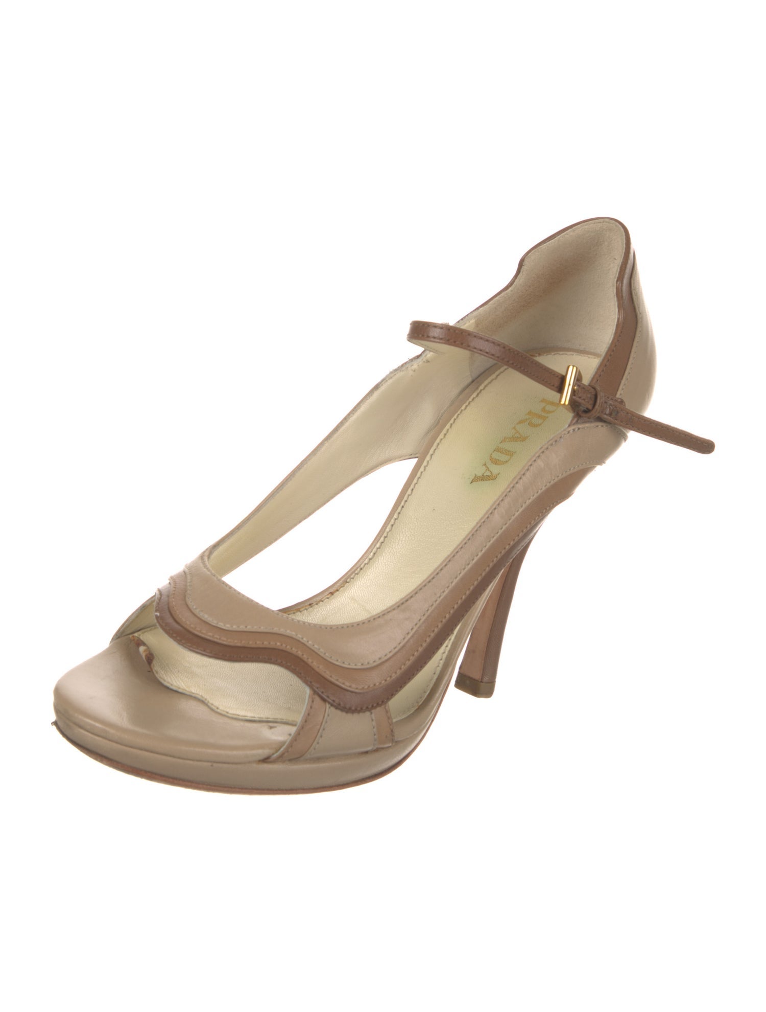 Prada Leather Colorblock Pattern Pumps