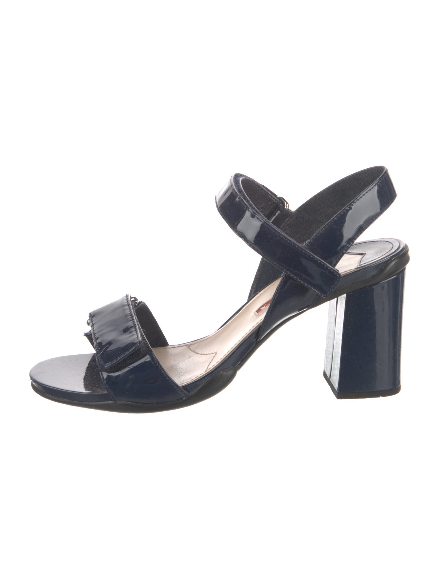 Prada Sport Patent Leather Slingback Sandals