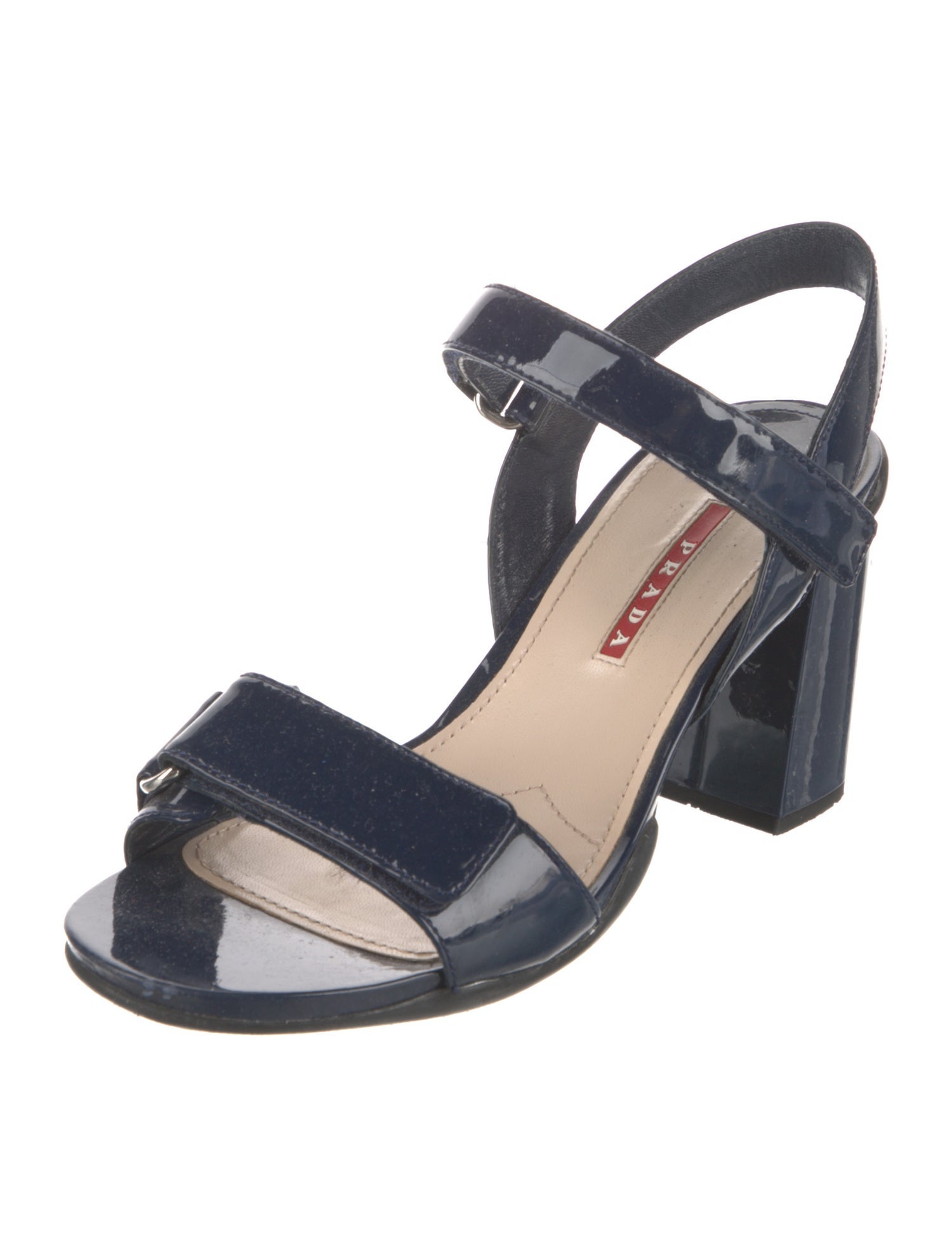Prada Sport Patent Leather Slingback Sandals