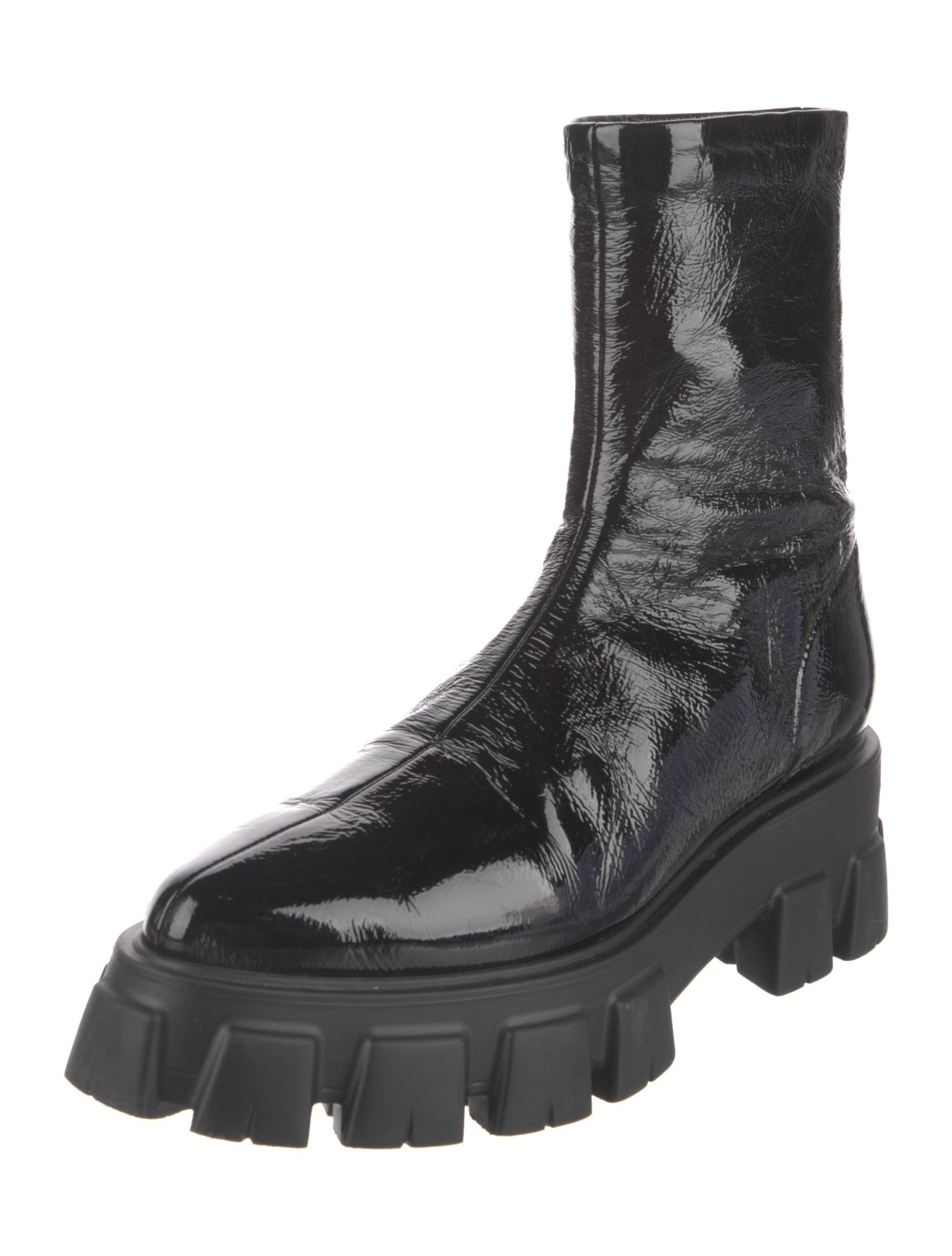 Prada Patent Leather Combat Boots
