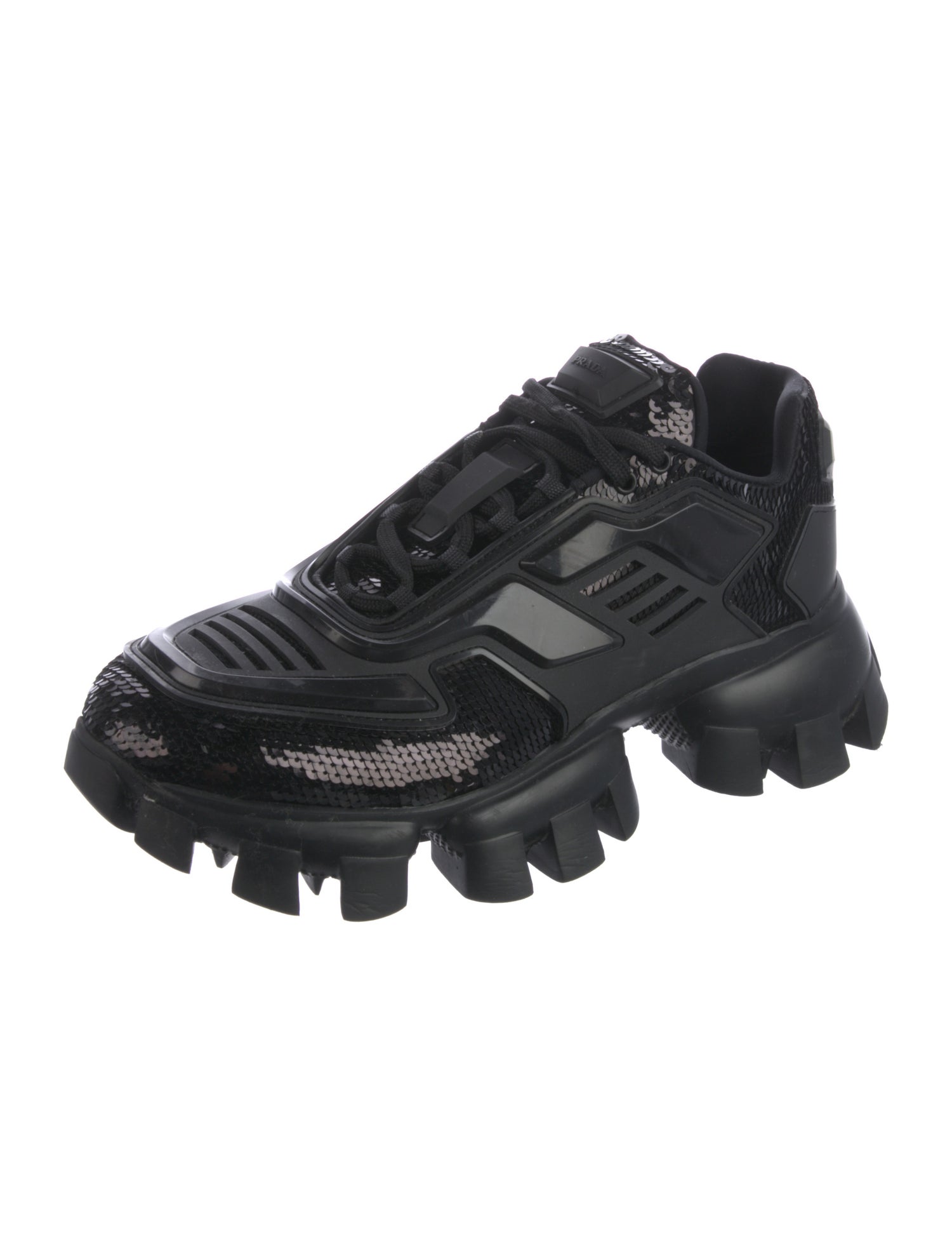 Prada Rubber Sequin Embellishments Chunky Sneakers