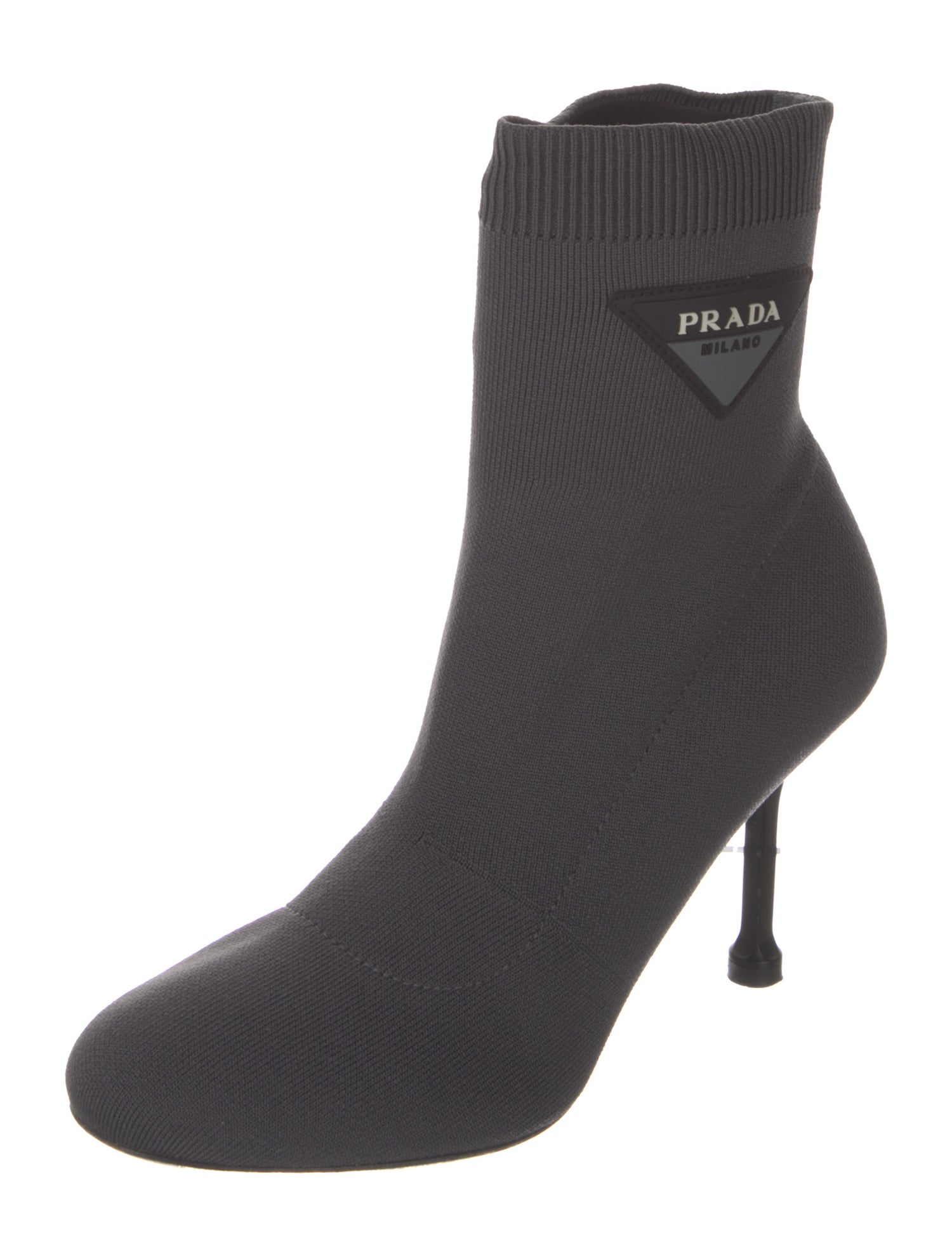 Prada Graphic Print Embroidered Accent Sock Boots