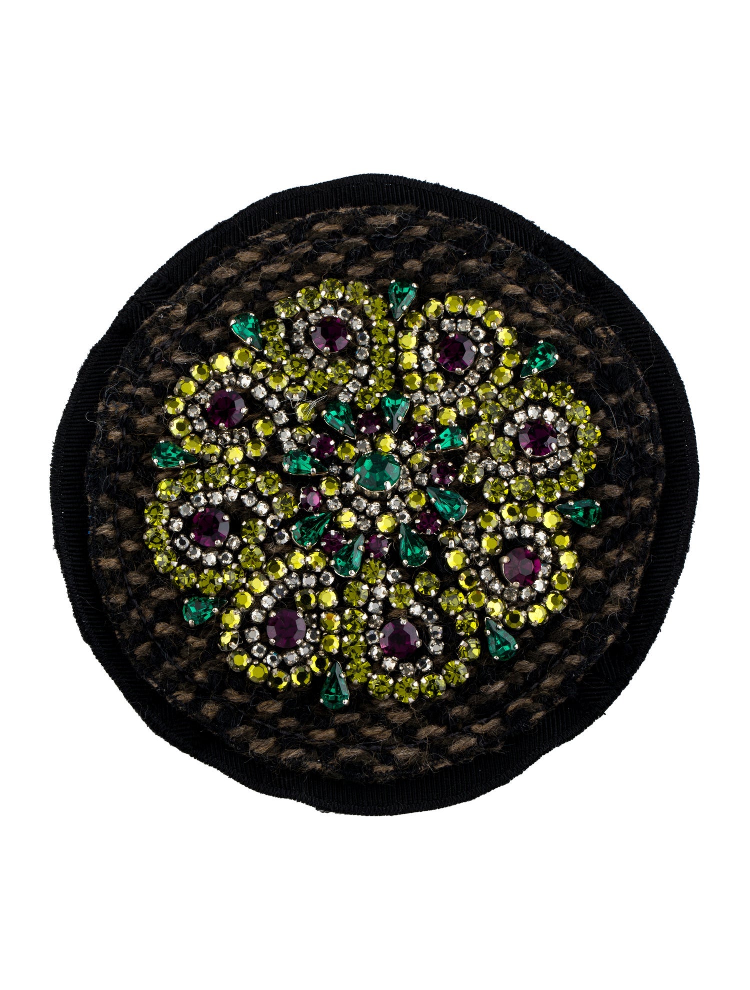 Prada Crystal & Fabric Brooch