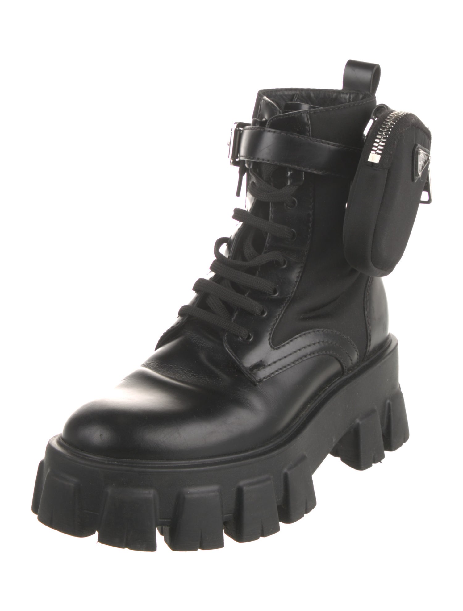 Prada Leather Combat Boots